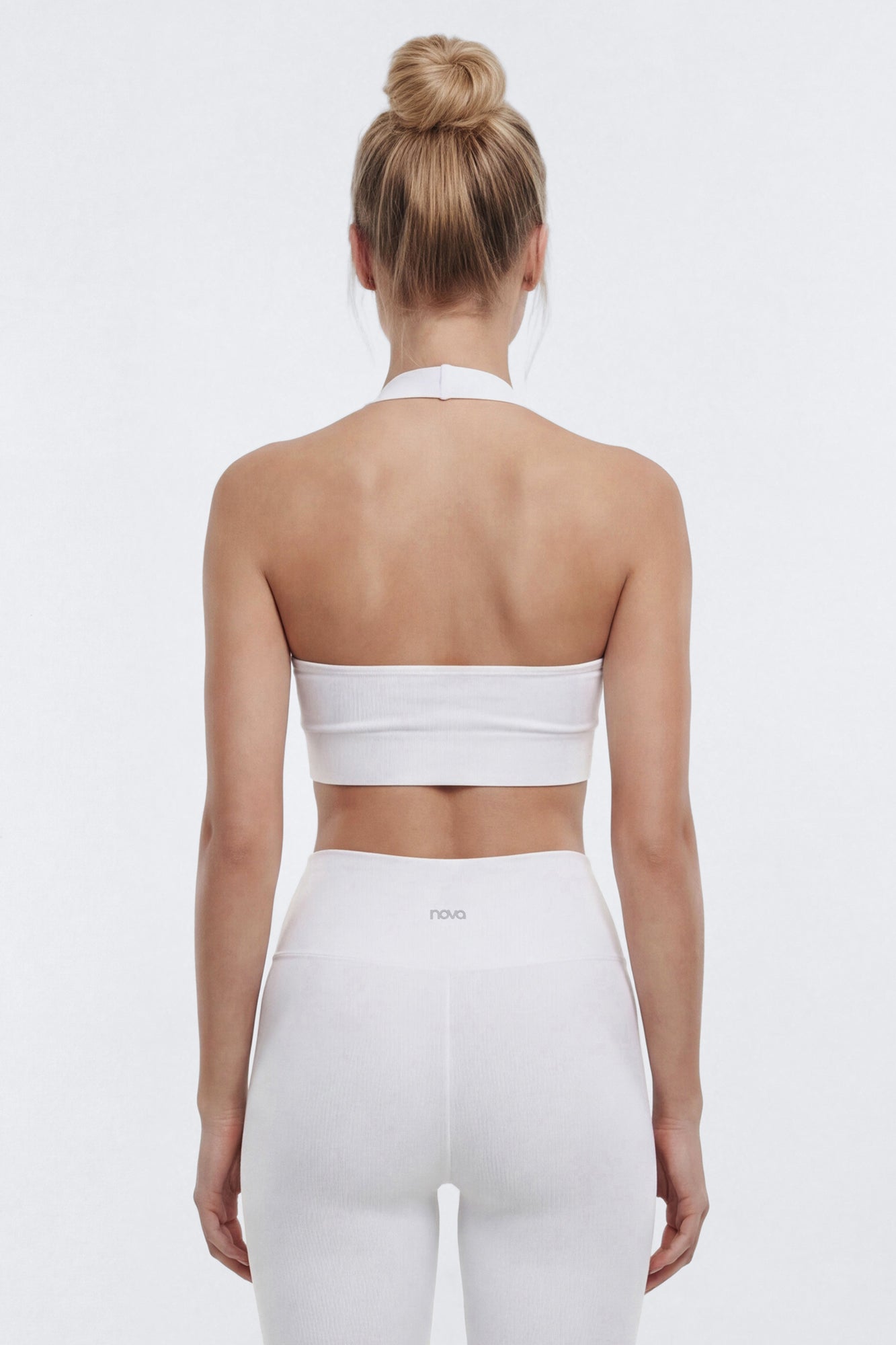 SeamlessLift™ Halter Sports Bra - Bright White Fashion Nova