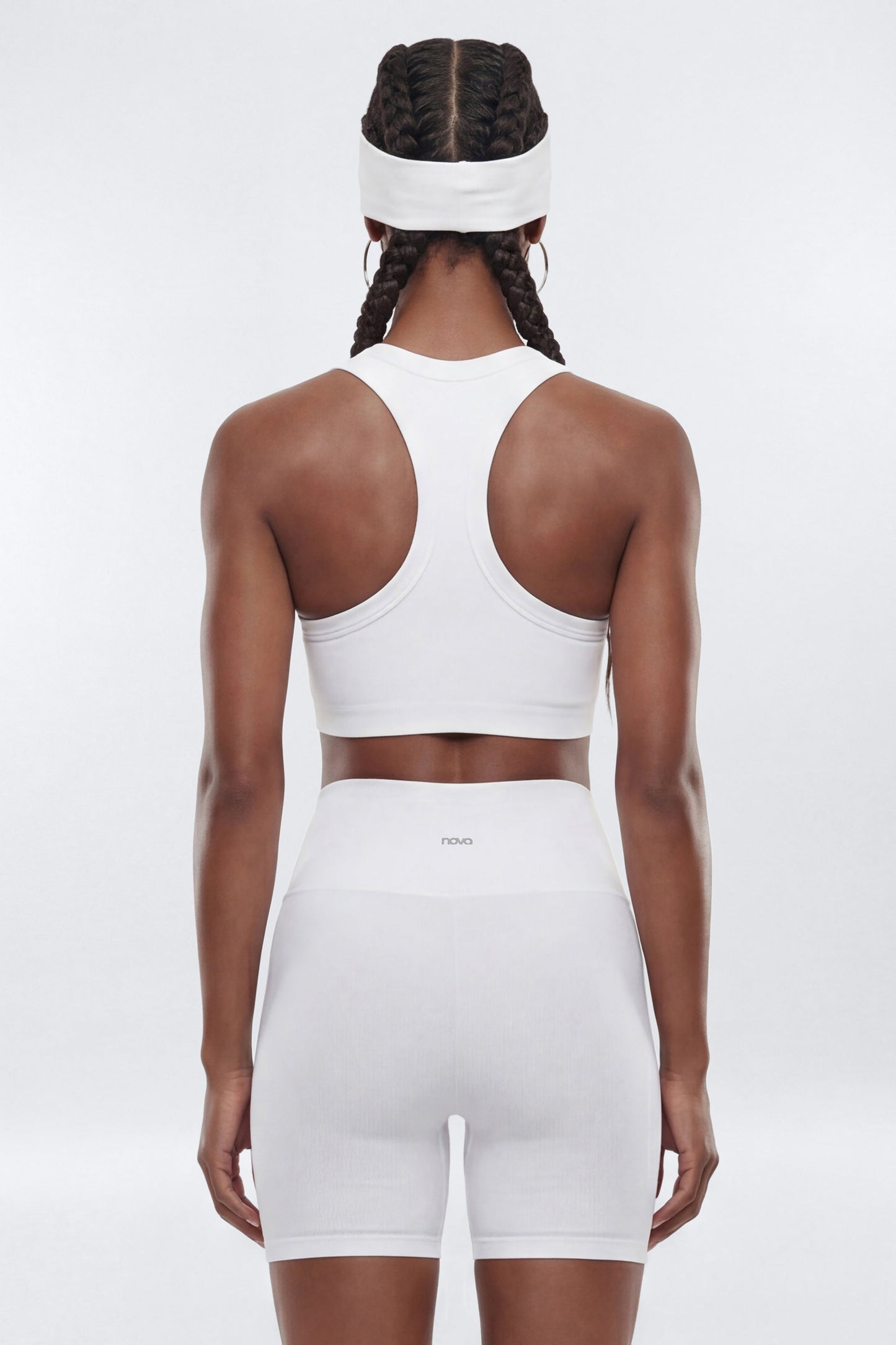 SeamlessLift™ Soft V-Front Racerback Sports Bra - Bright White Fashion Nova