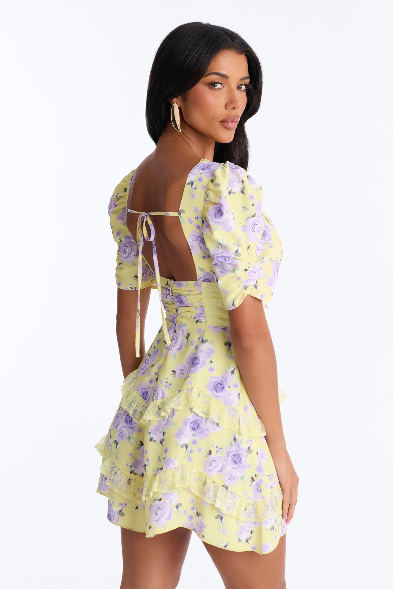 Tinsley Floral Mini Dress - Yellow/combo