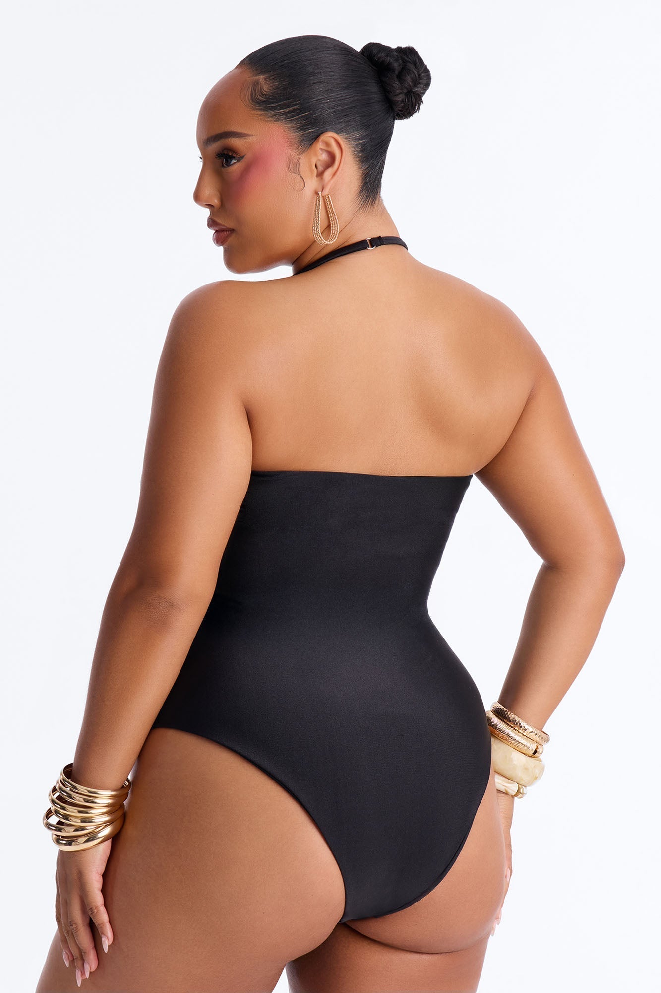 Palm Tree Perfection 1 Piece Swimsuit - Black Fashion Nova