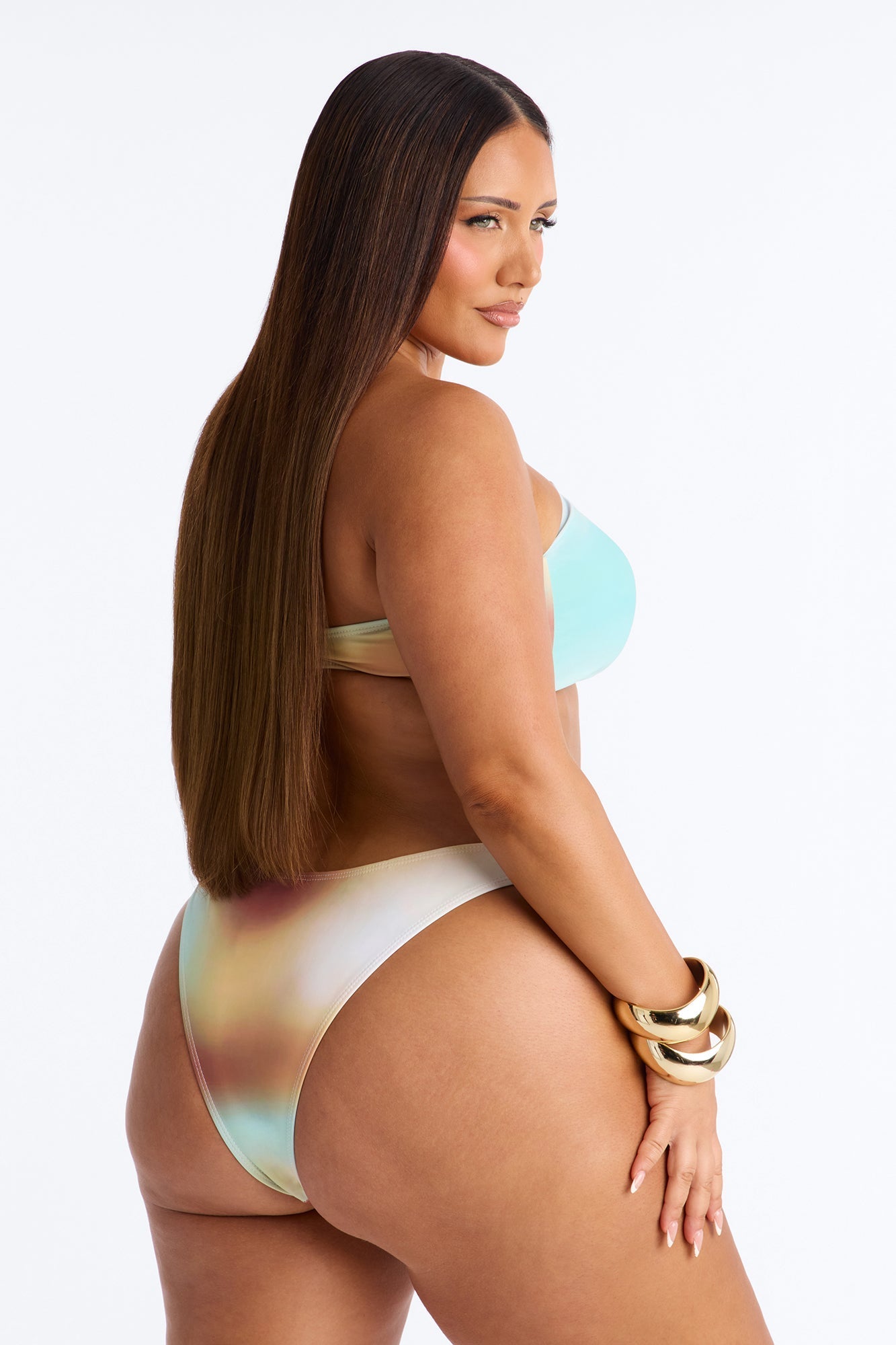 Summer Heat Bandeau Ruching 2 Piece Bikini - Mint/combo Fashion Nova