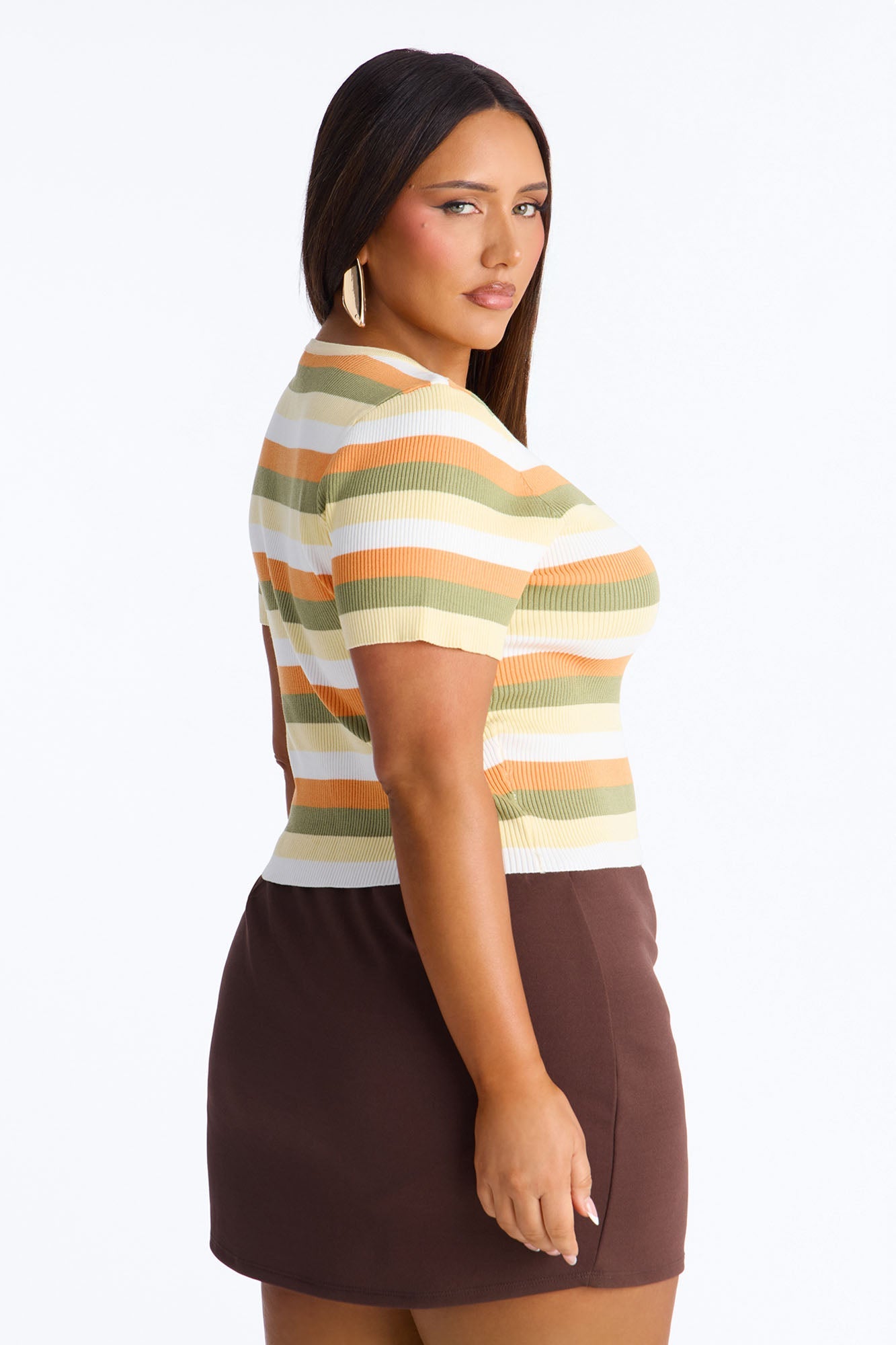 Under The Sun Striped Sweater Top - Multi Color
