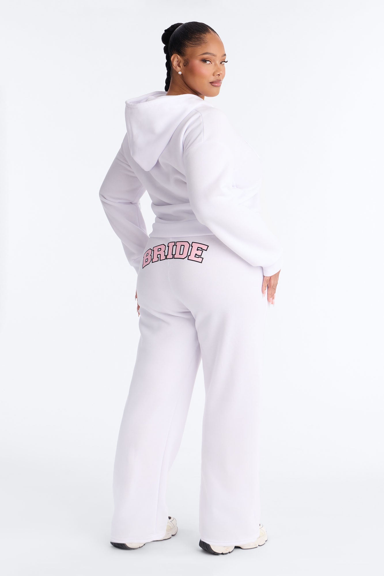 Bride Hoodie & Pant Set - White/Pink