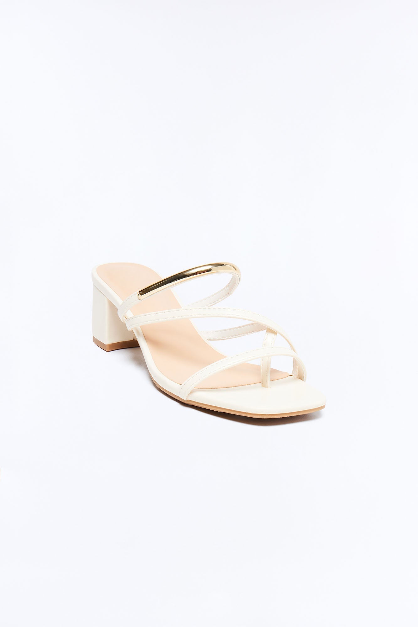 Livia Block Heel Mules - Cream Fashion Nova