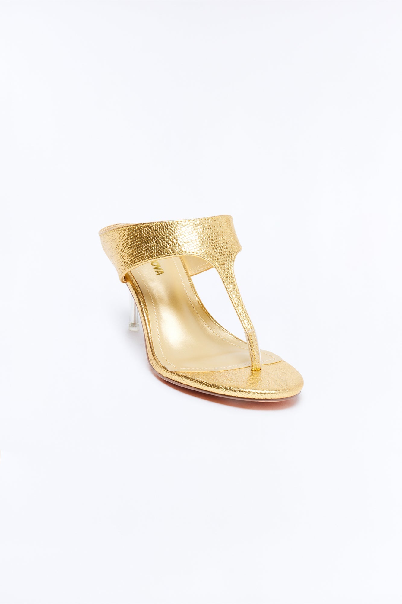 Josefina Metallic Thong Heels - Gold Fashion Nova