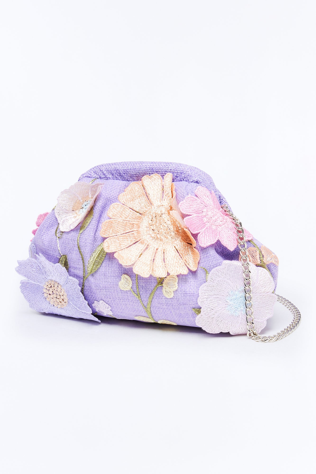 Flowers Don't Tell 3D Clutch - Lavender