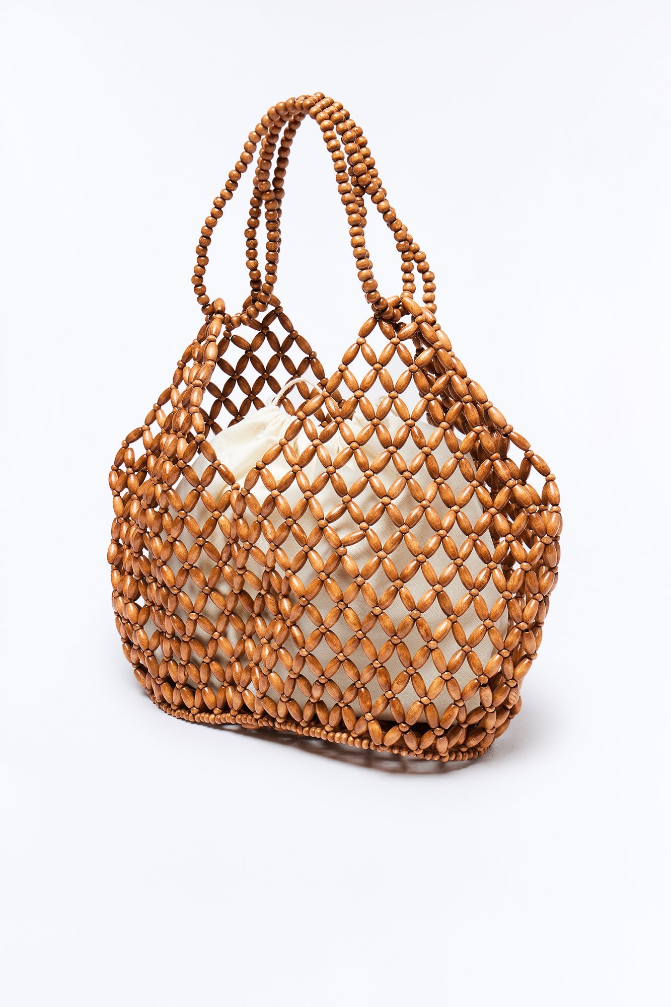 Coastal Escape Beaded Shoulder Handbag - Brown