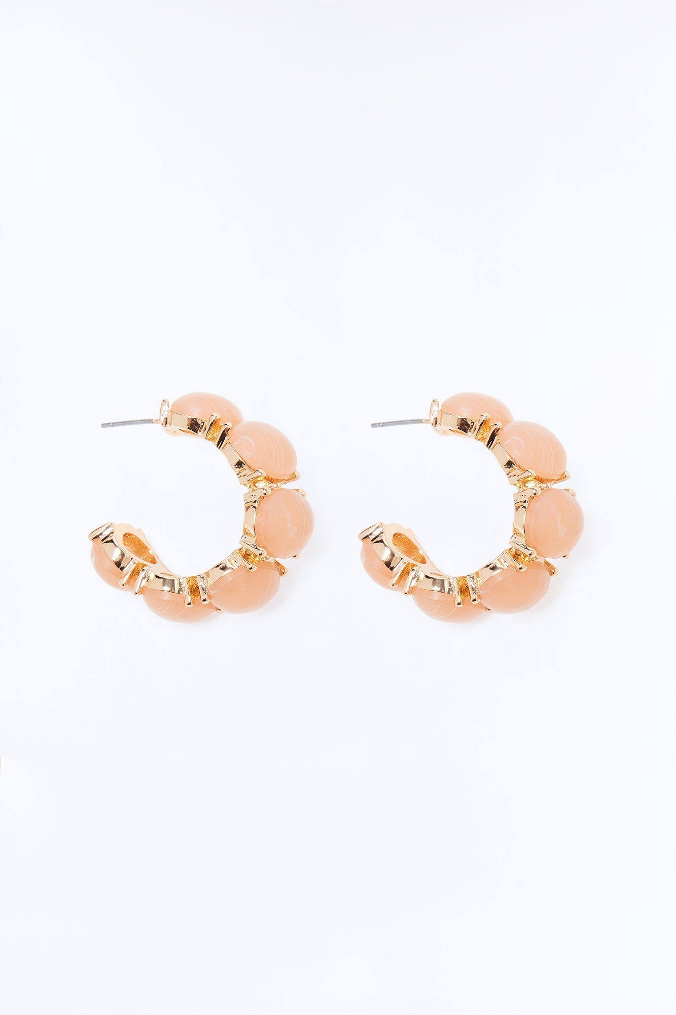 Coastal Getaway Hoop Earrings - Gold/Pink