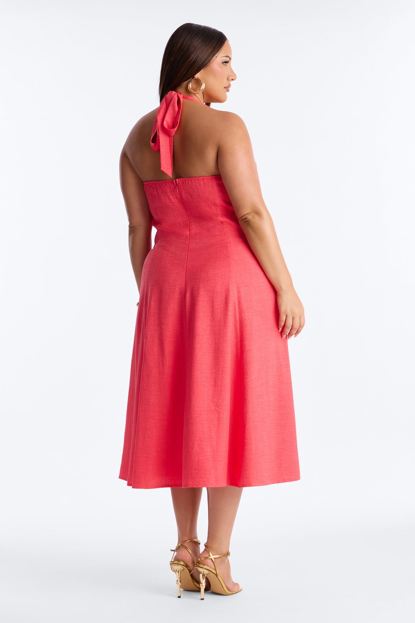 Christine Halter Midi Dress - Coral
