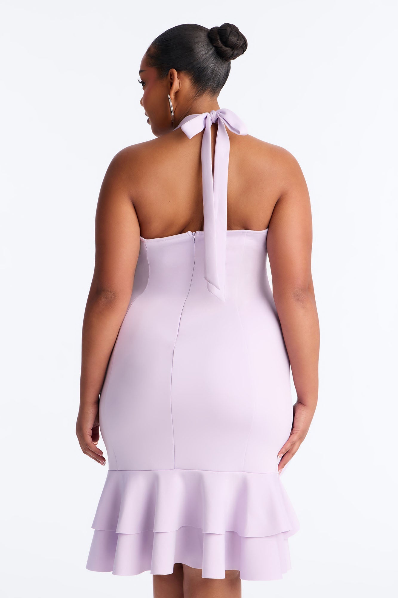 Harlow Ruffle Mermaid Midi Dress - Lavender
