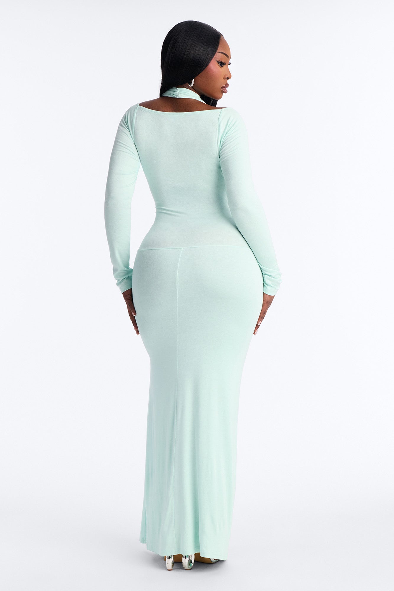Casey Ruched Maxi Dress - Mint