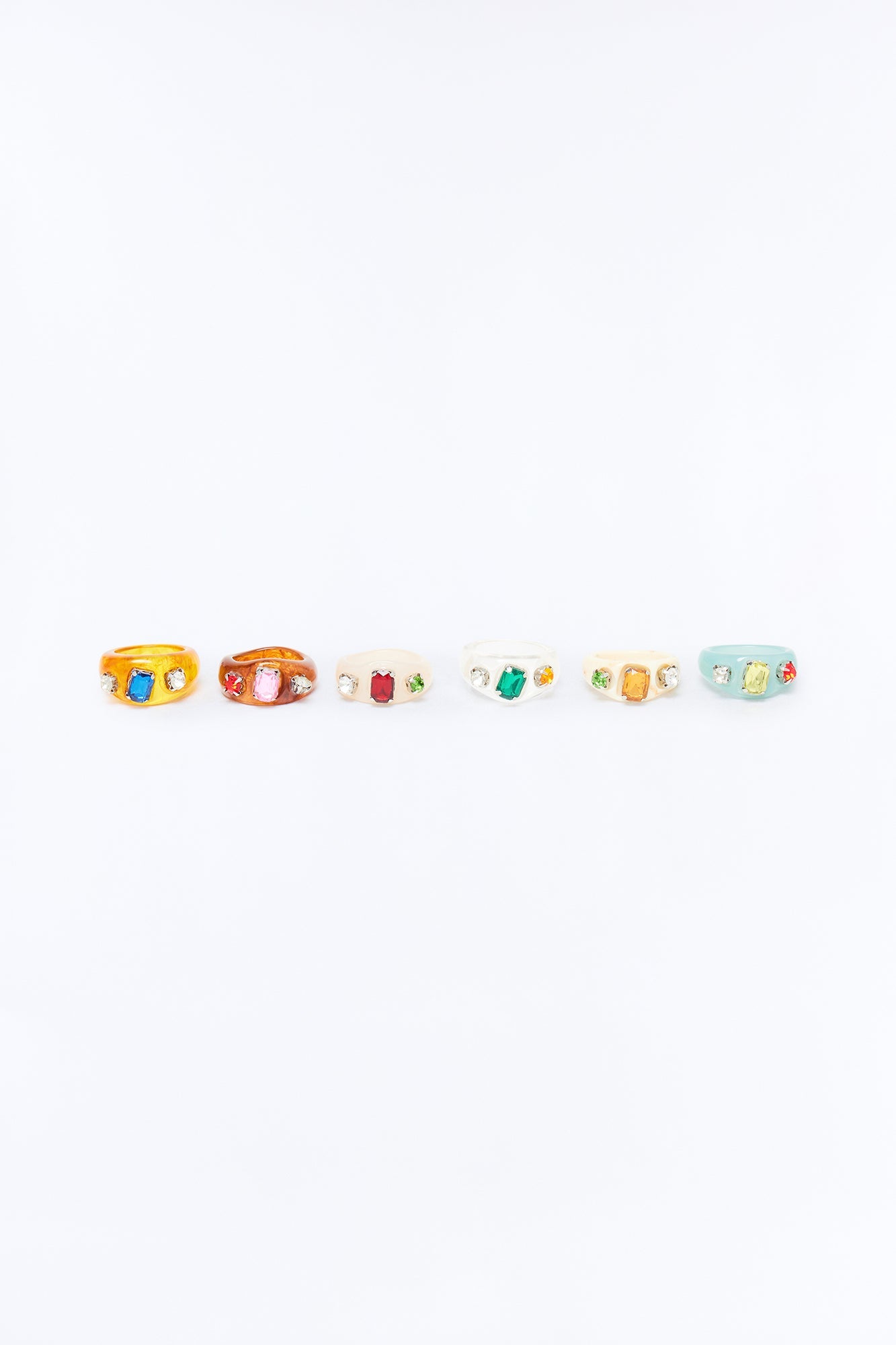 Candy Store 6 Piece Multi Ring Set - Multi Color