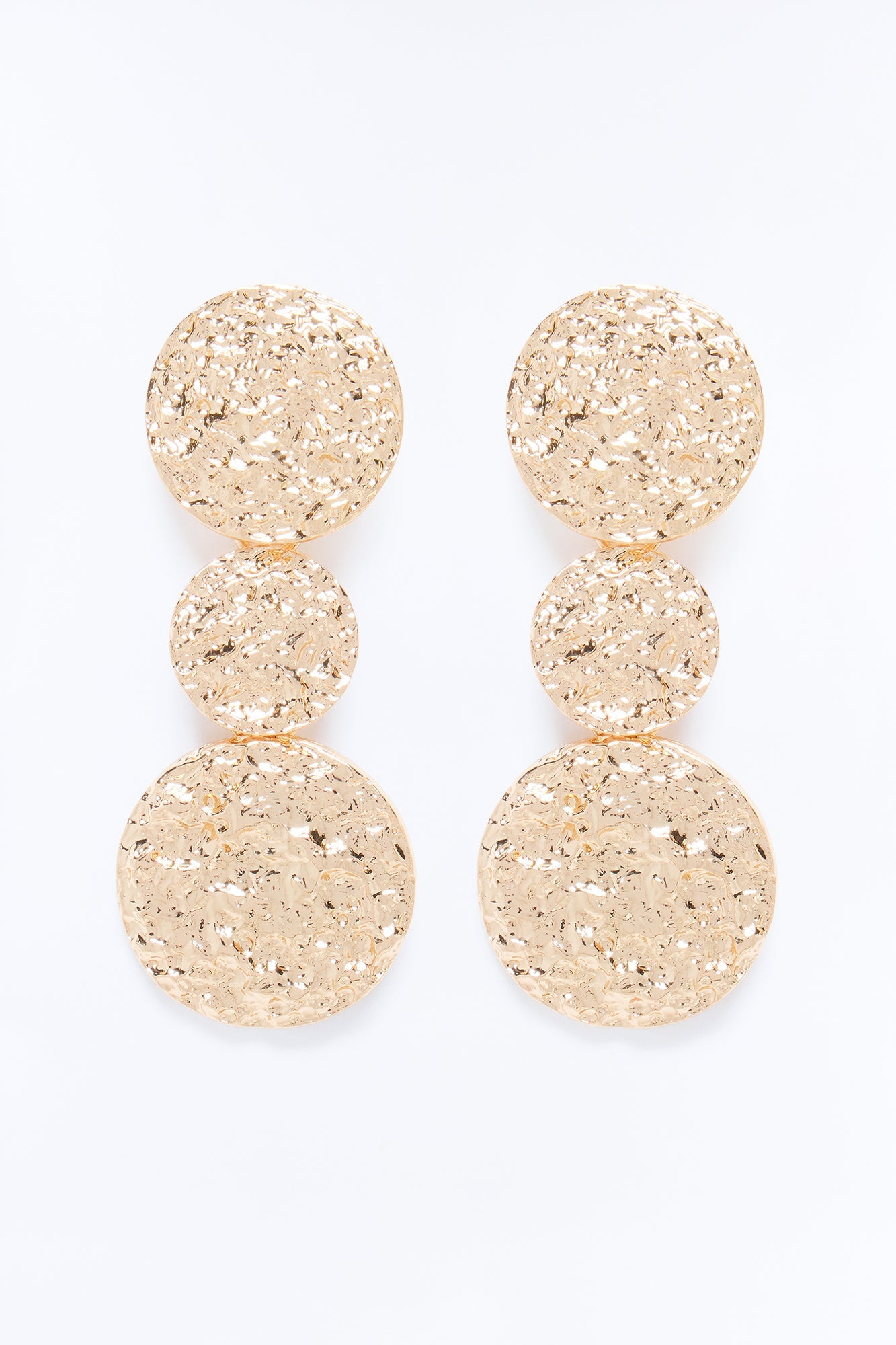 Drop Them Textured Drop Earrings - Gold