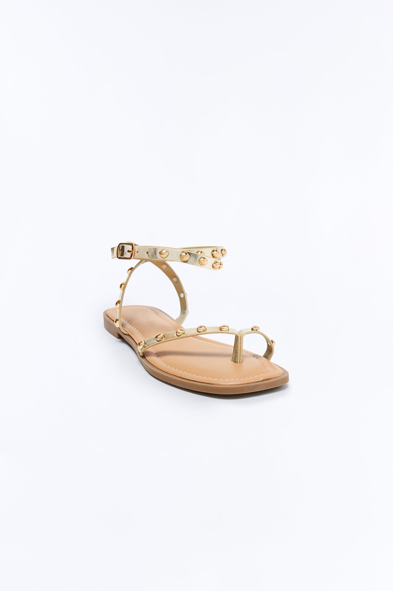 Sola Studded Toe Ring Sandals - Gold