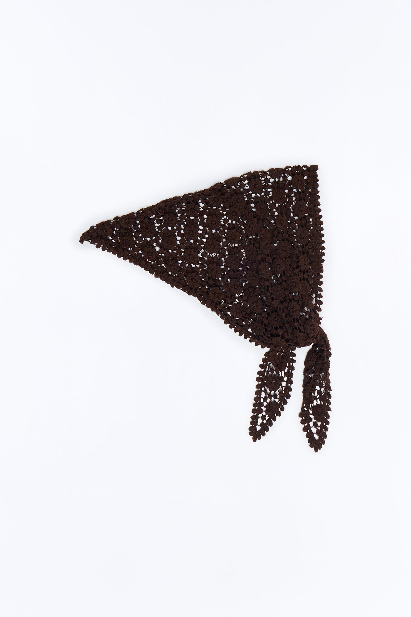 Wrapped In Flowers Crochet Head Wrap - Brown