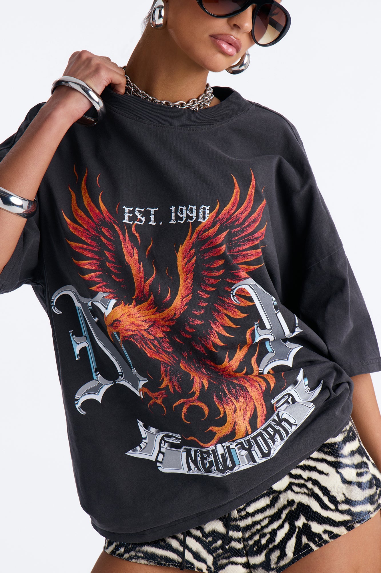 NY Spirit Washed Tee - Black Wash