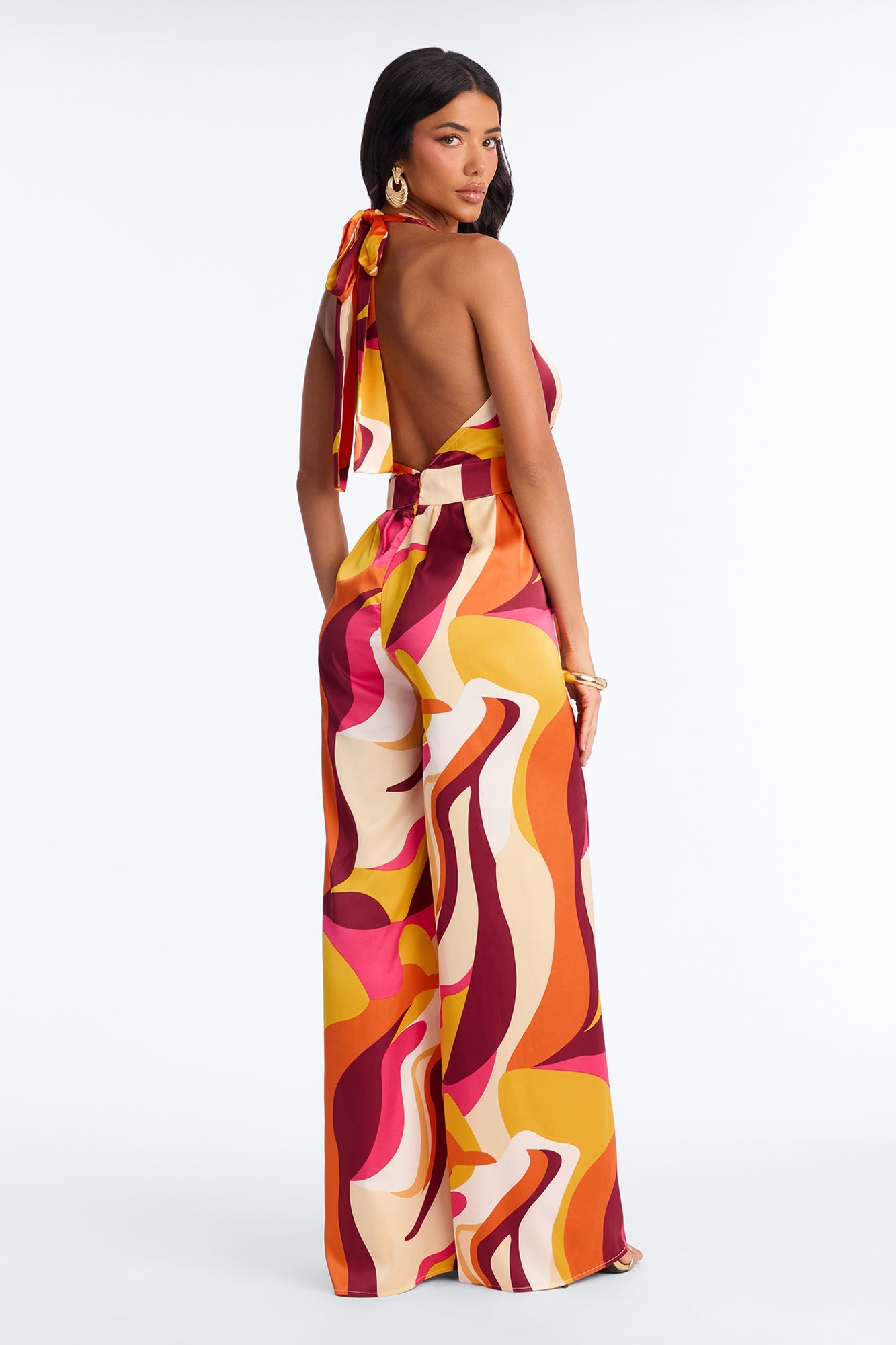 Jules Belted Wide Leg Jumpsuit - Pink