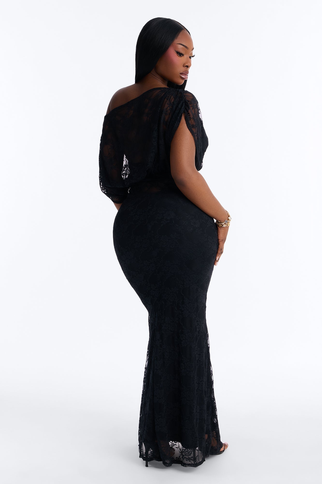 Got Me Wondering Lace Maxi Dress - Black