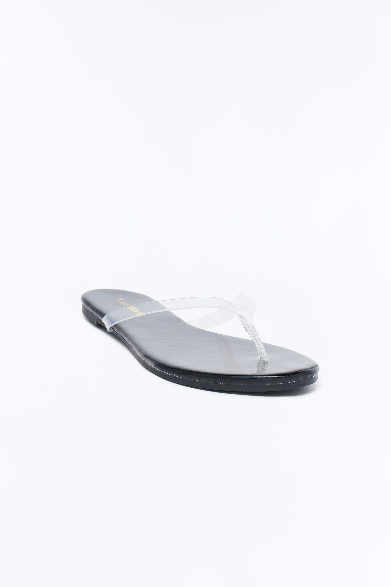 Papaya Clear Strap Flip Flops - Black