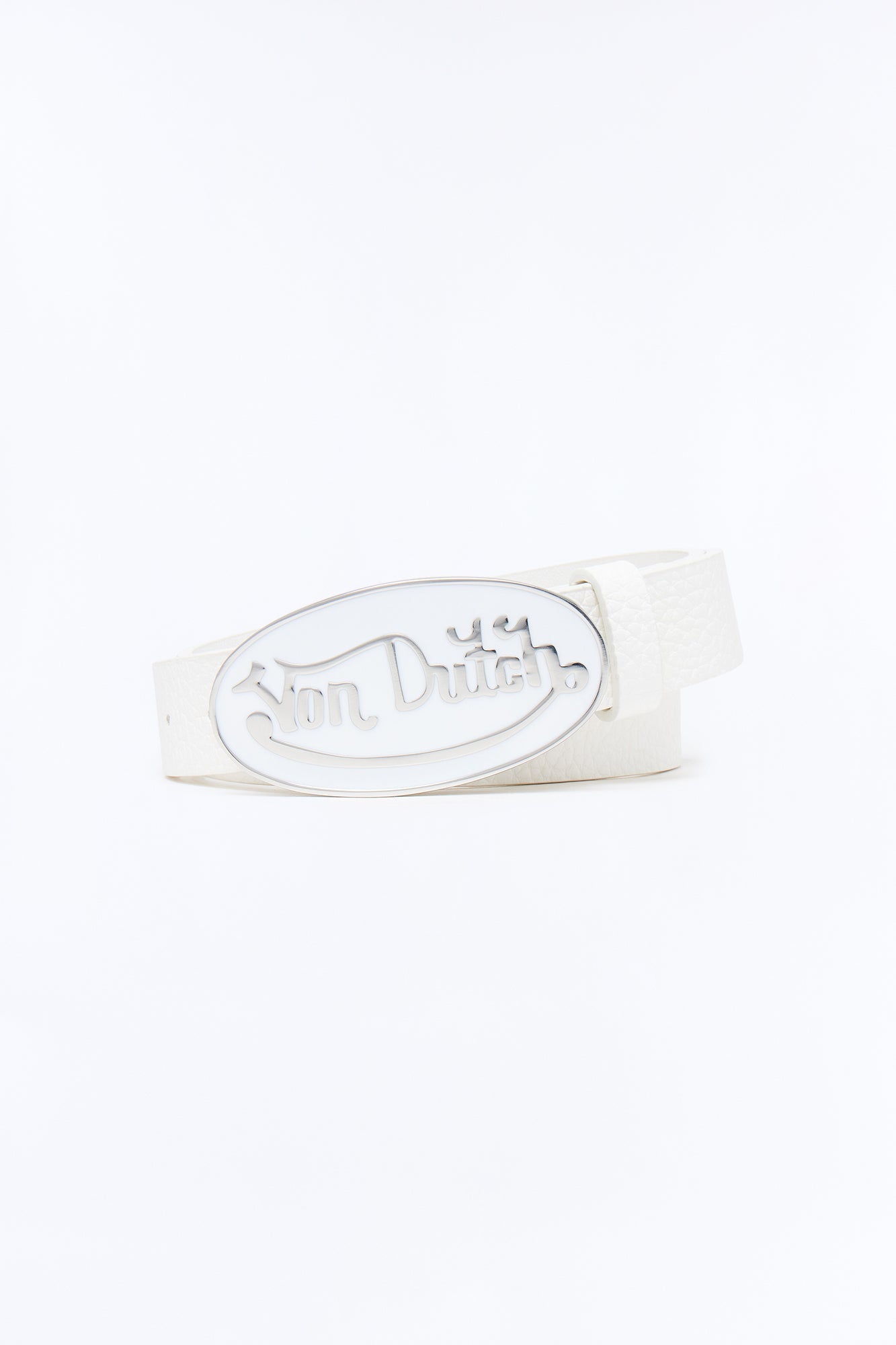 Von Dutch Reinvented Faux Leather Belt - Ivory
