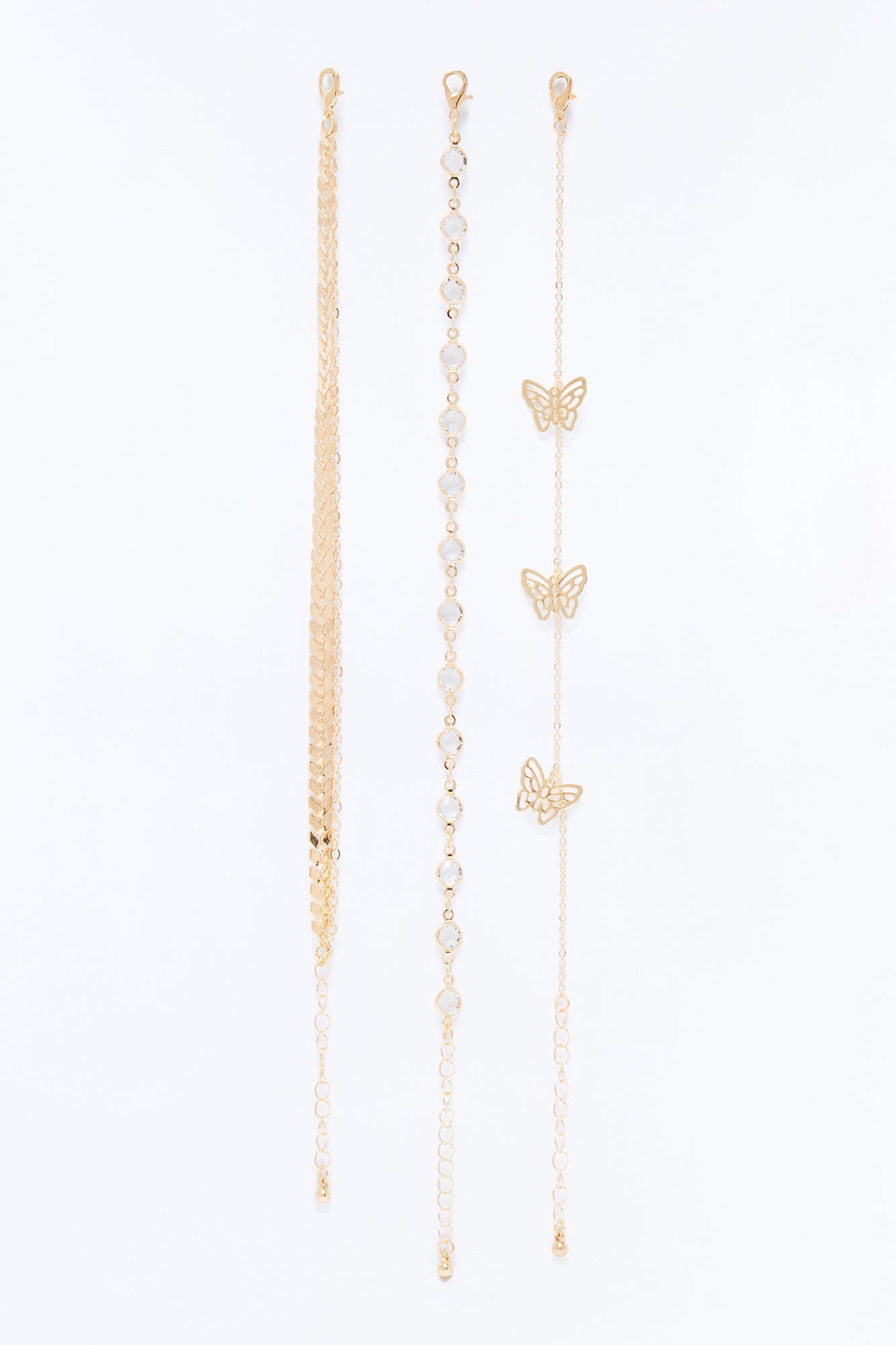 Whirl Wind 4 Piece Anklet Set - Gold