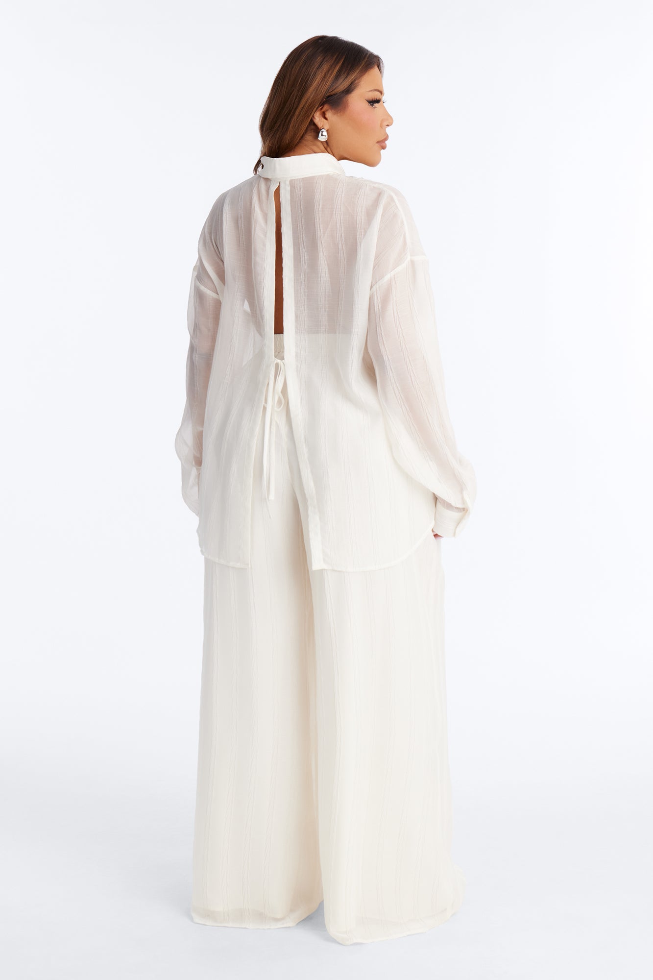 She's So Sheer Pant Set - Ivory