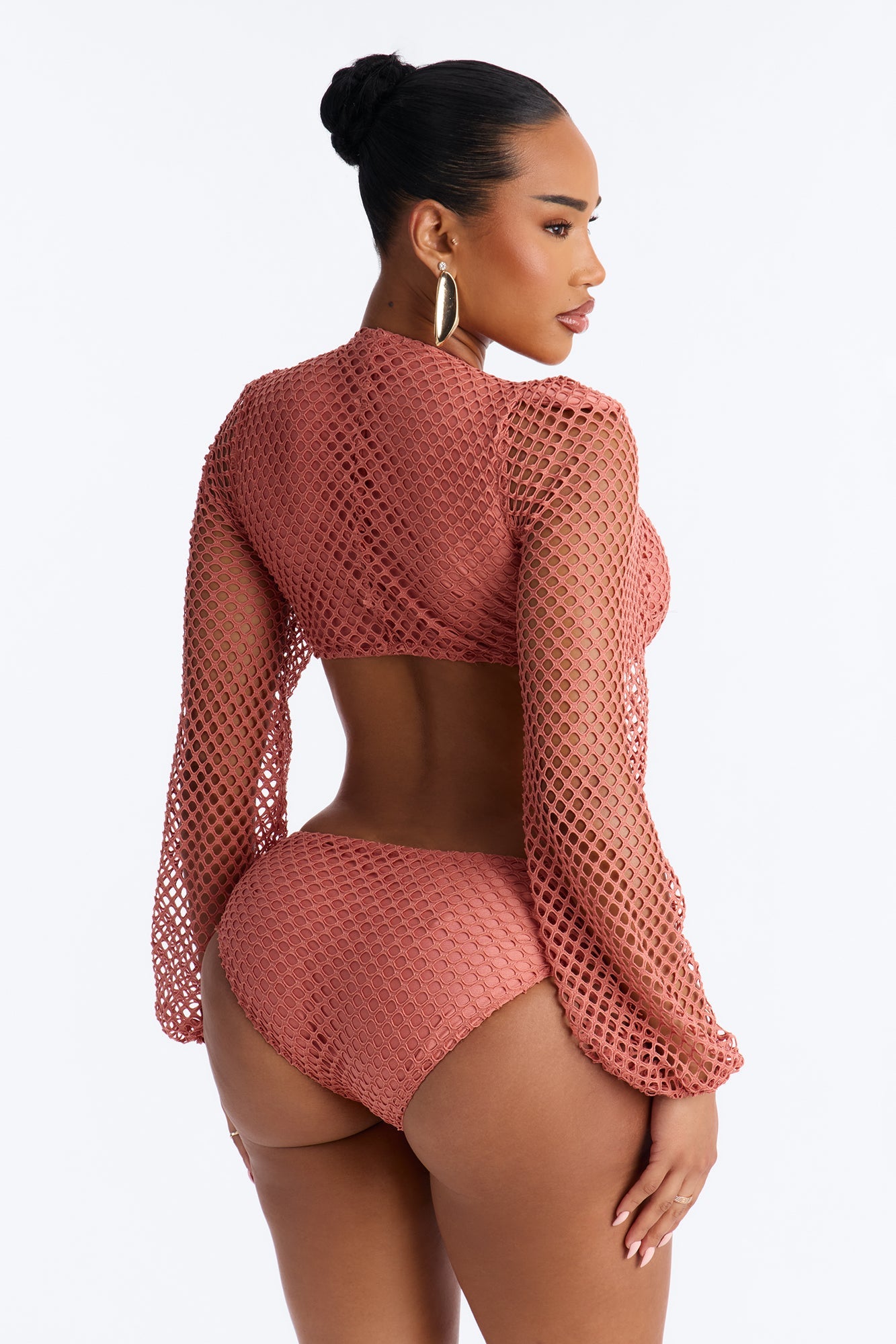 Julissa Crochet Bodysuit Maxi Skirt Set - Rust