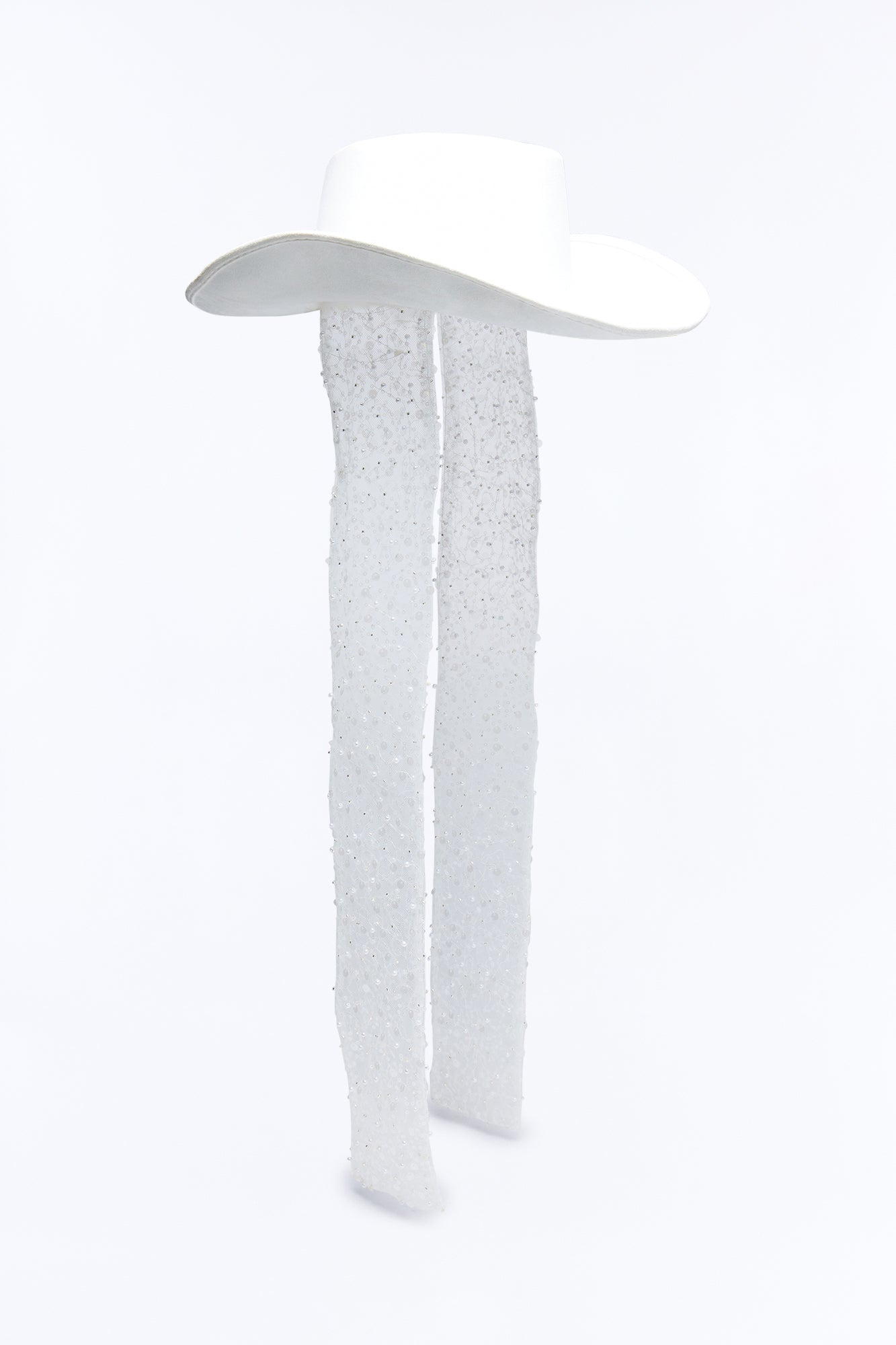 A Girl In White Cowboy Hat - White