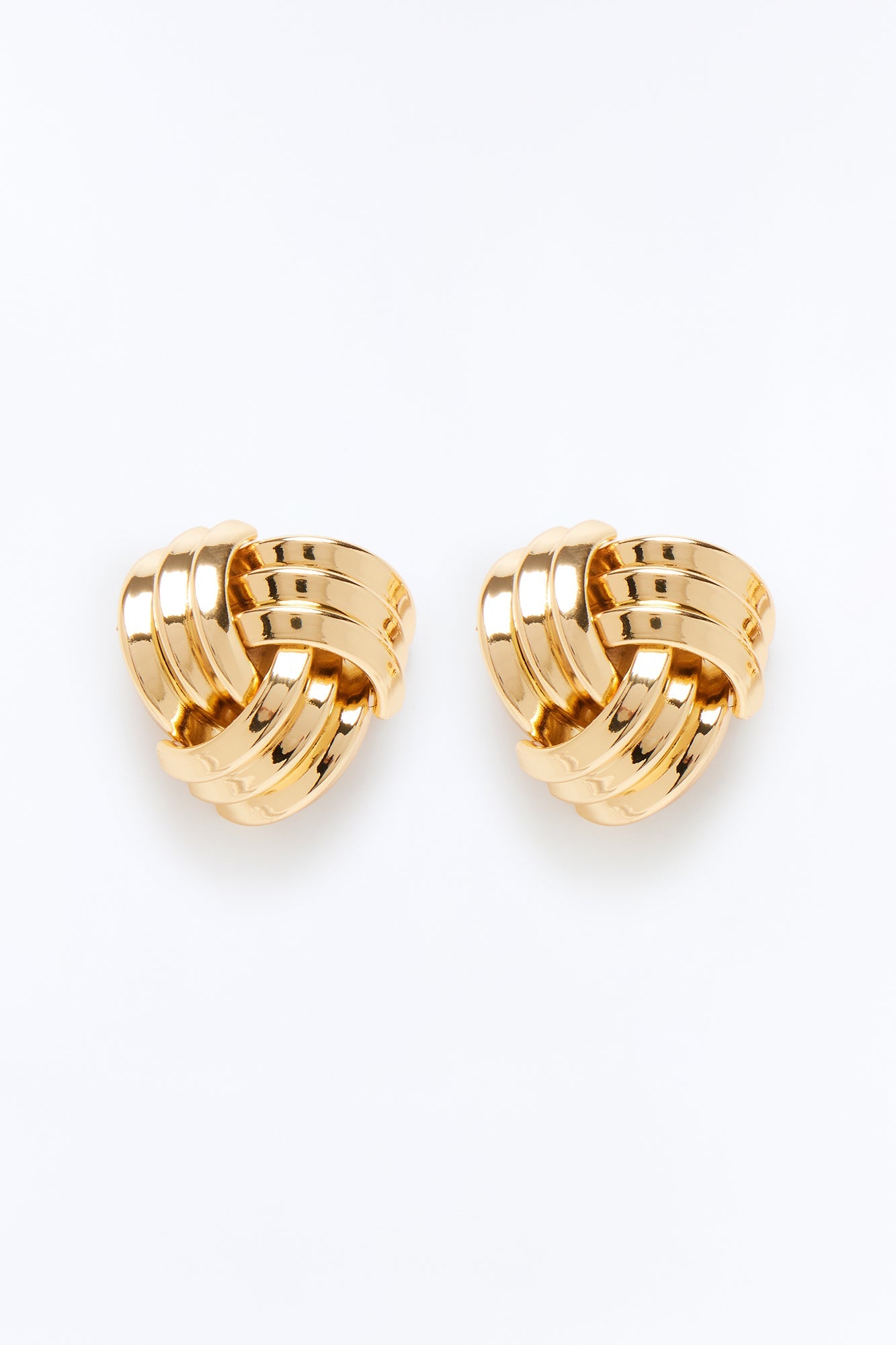 Olivia Twisted Knot Stud Earrings - Gold