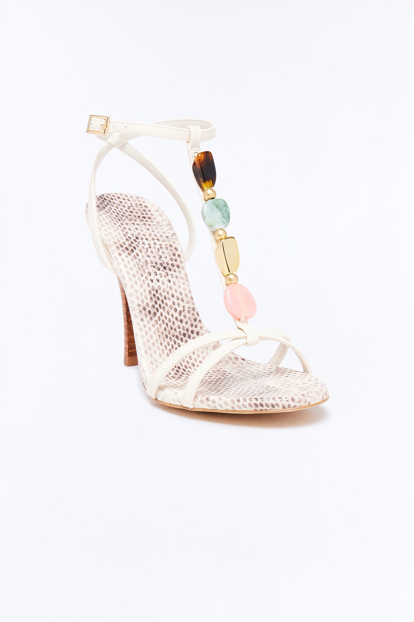 Steve Madden Frenzi Embellished Heels - Natural/Combo