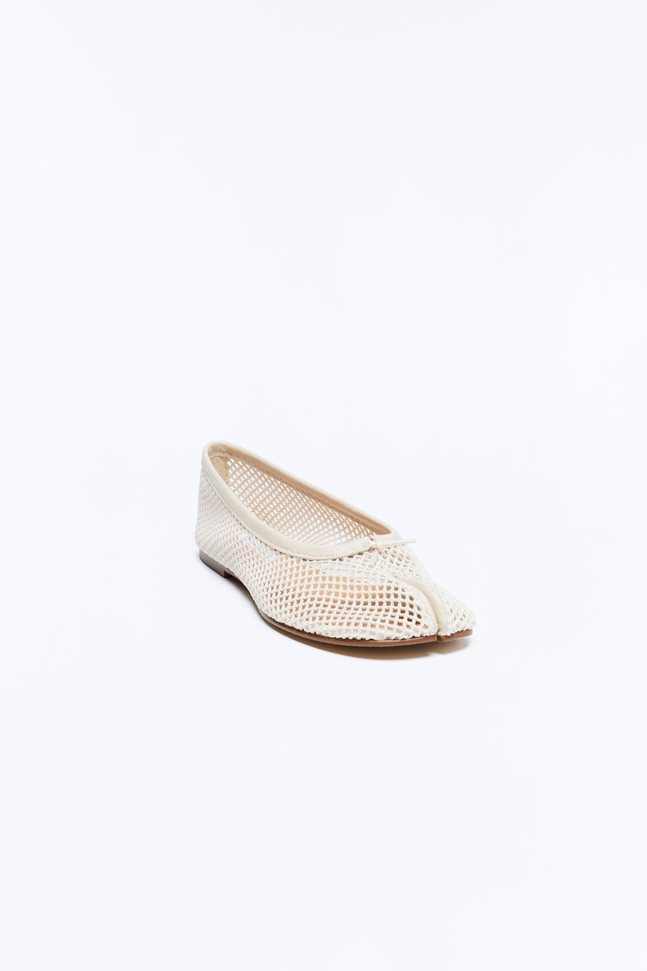 Steve Madden Calico Black Mesh Split Toe Tabi Ballet Flat - Bone