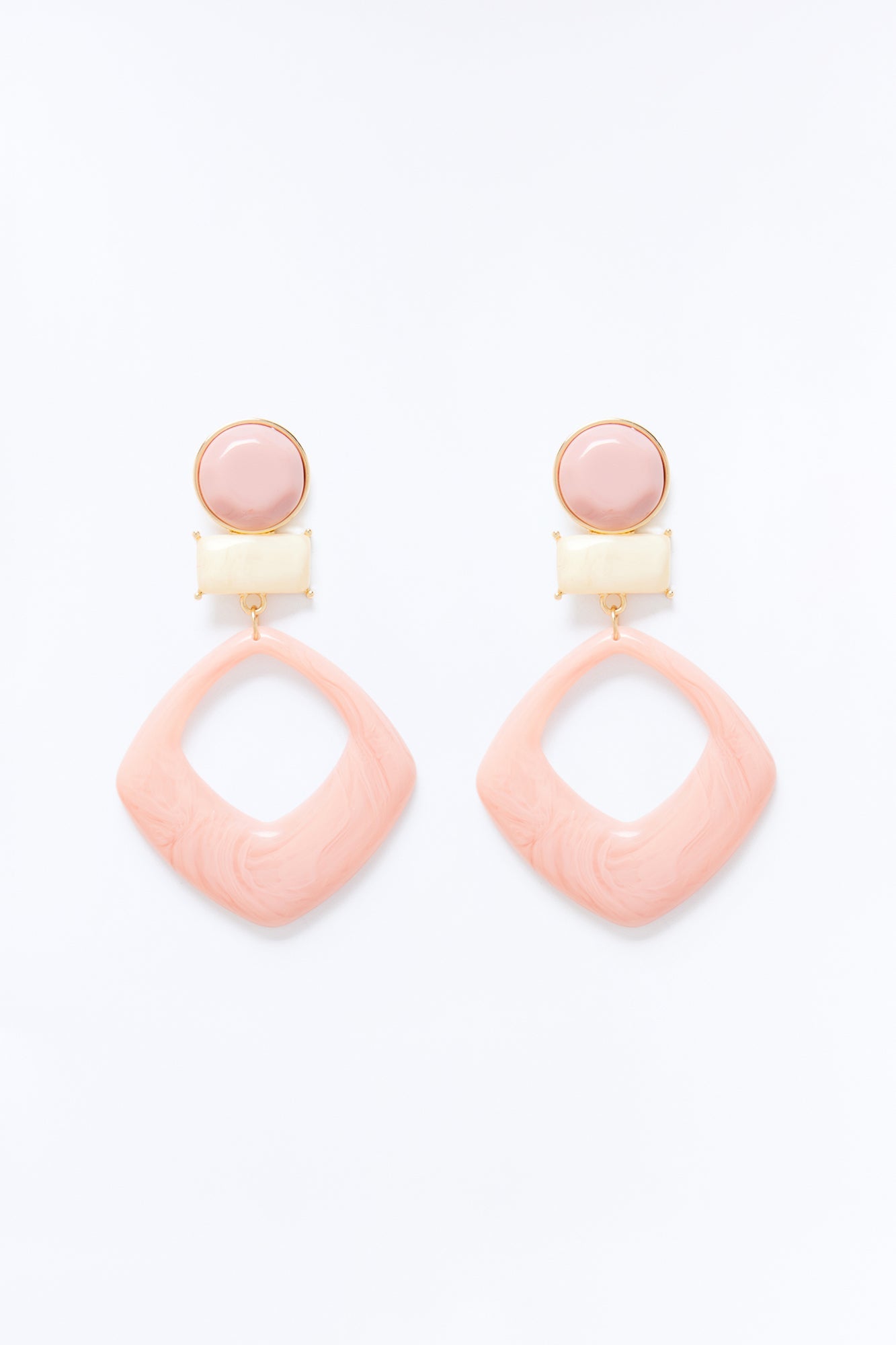 Calmness Over Chaos Jeweled Drop Earrings - Pink