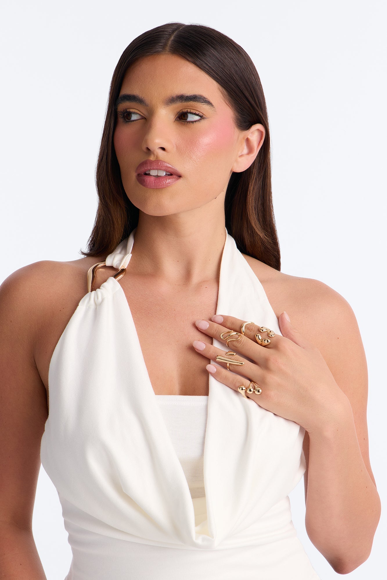 Nothing Matters Abstract 5 Piece Ring Set - Gold