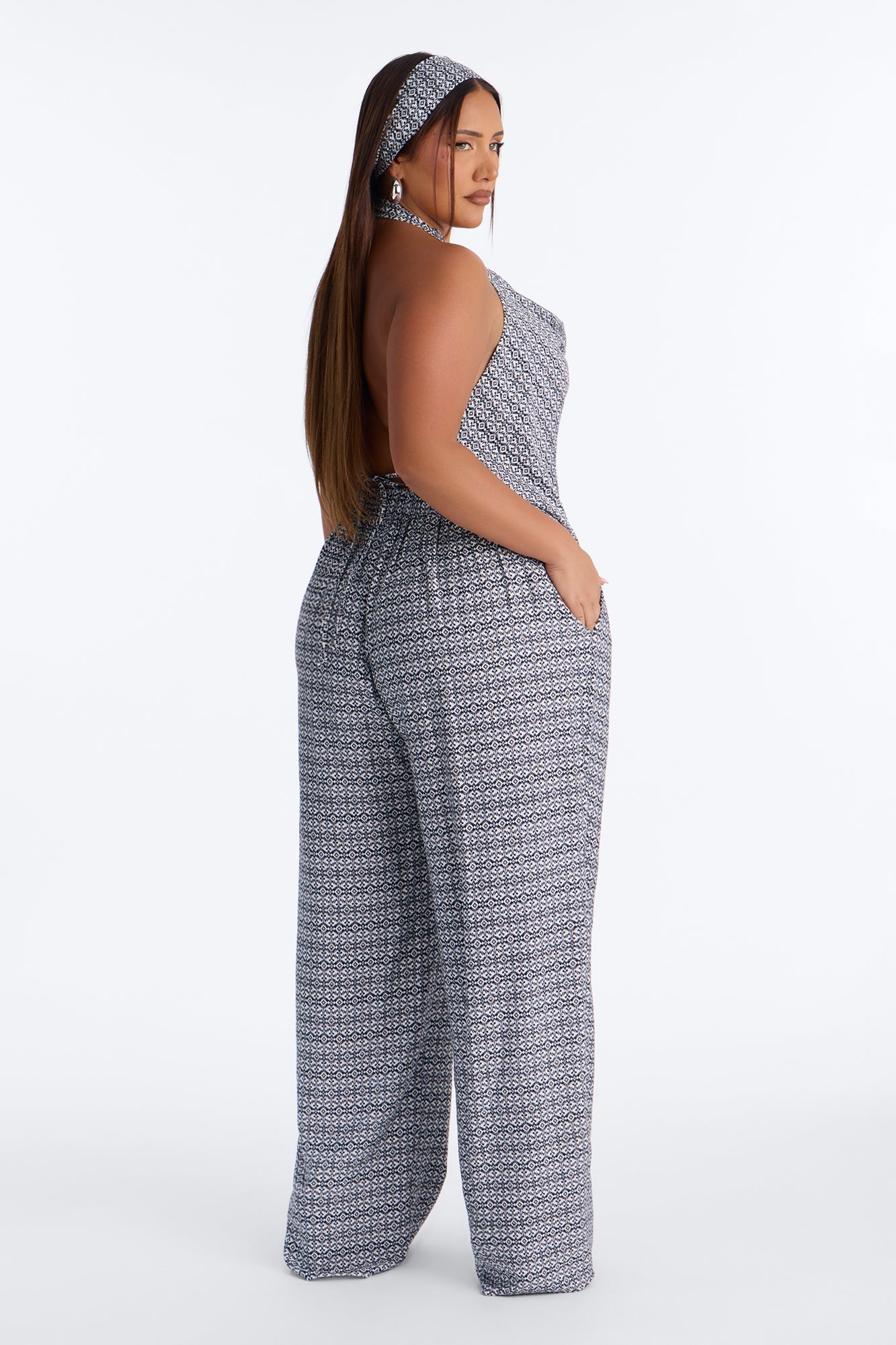 Bailey 3 Piece Halter Pant Set - Black/combo