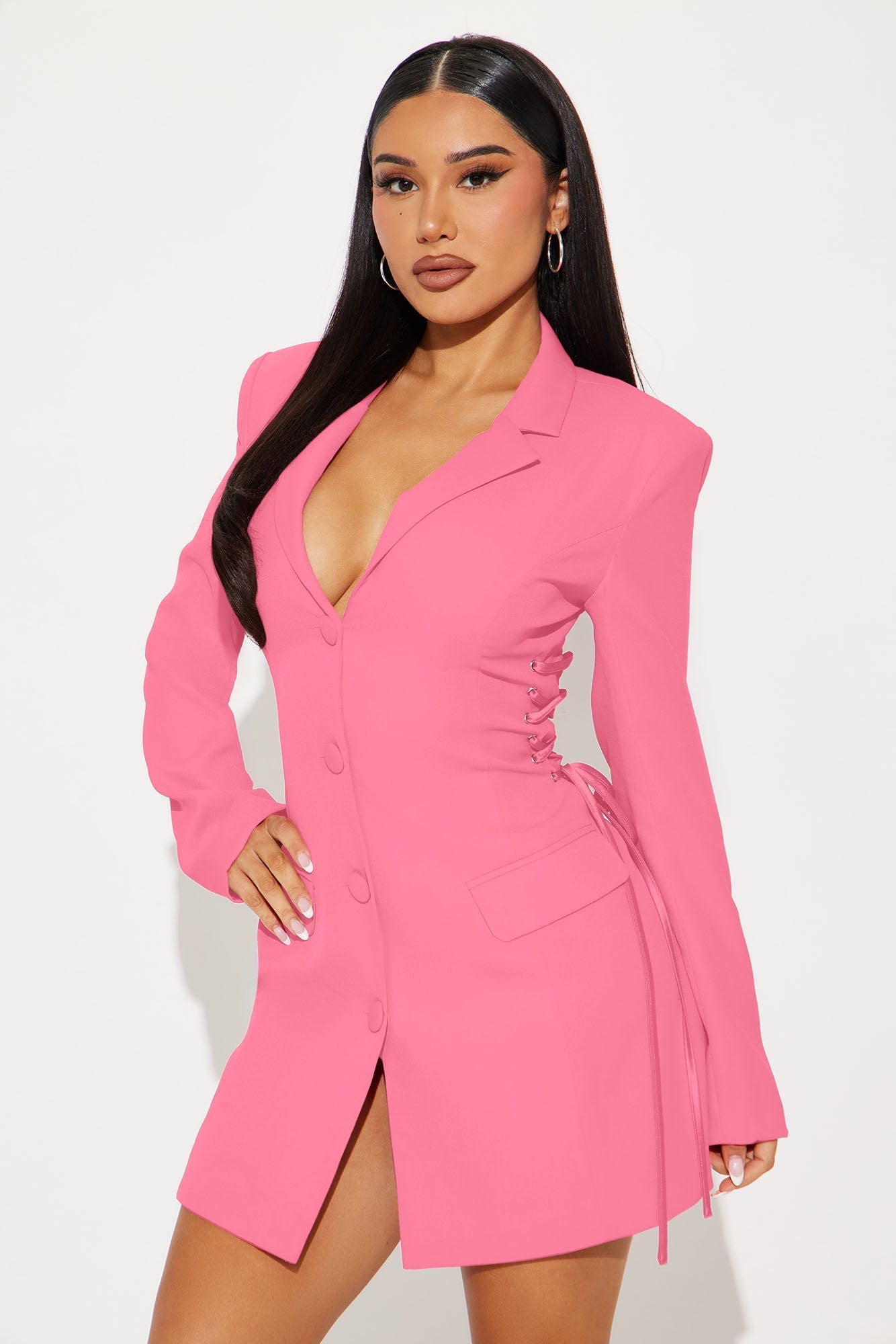 Jade Blazer Mini Dress - Bubblegum Pink Fashion Nova