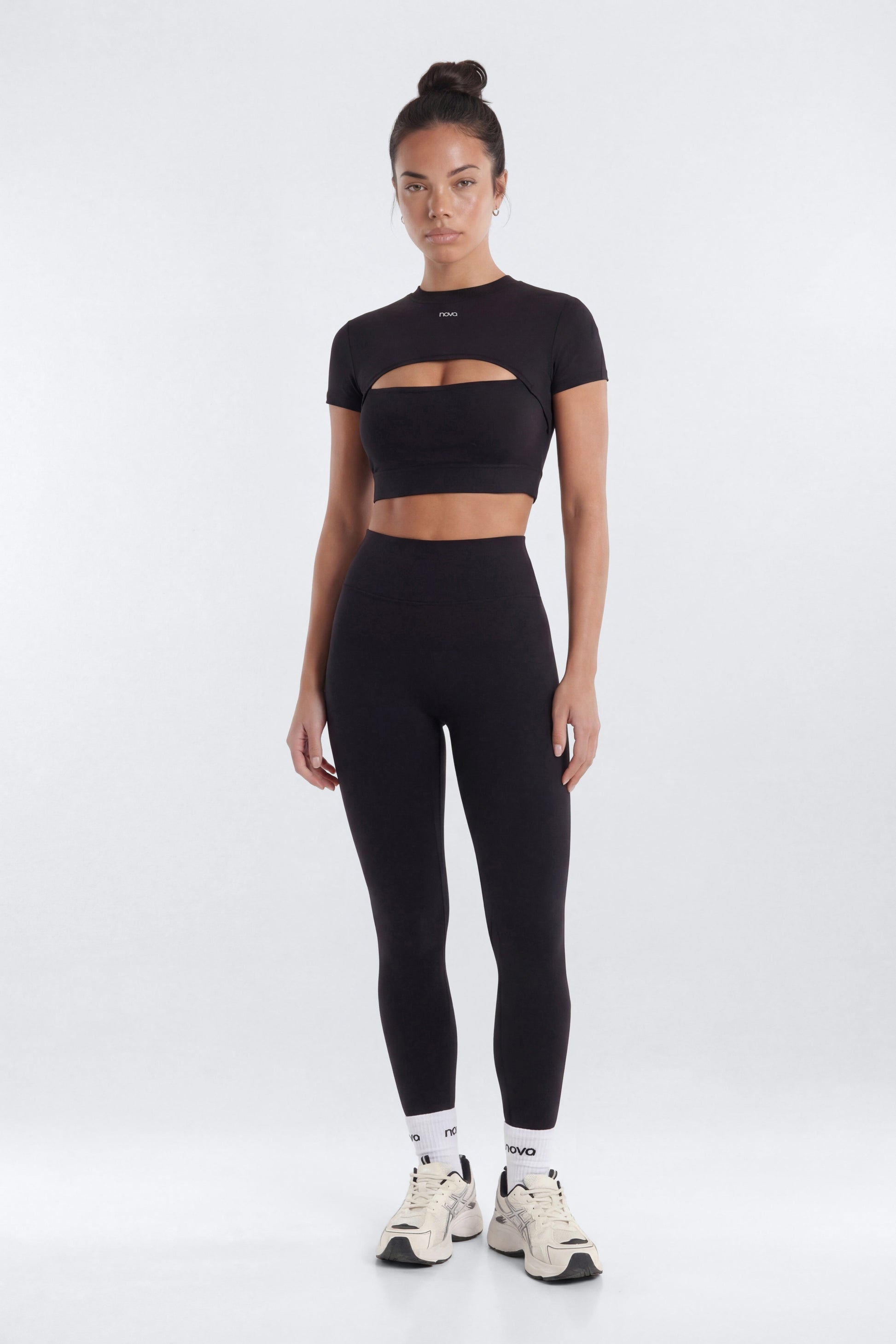 ProStretch™ Cut Out Short Sleeve Sports Top - Black Fashion Nova