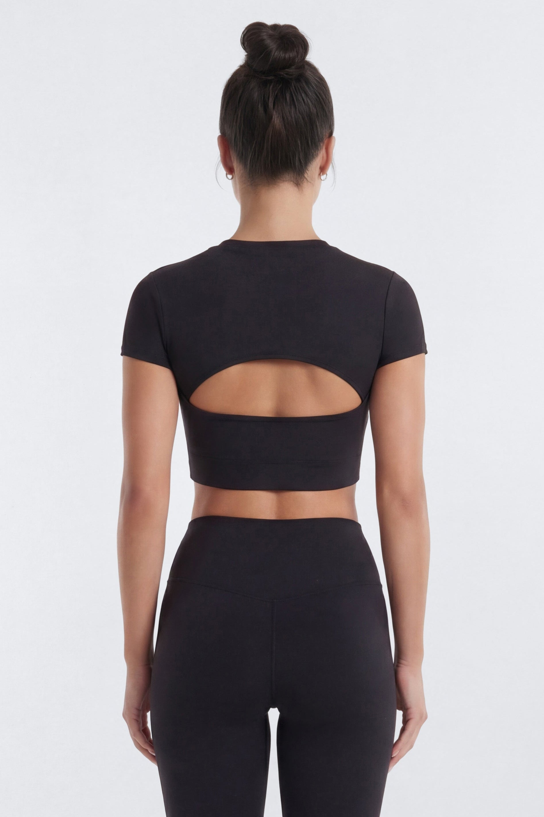 ProStretch™ Cut Out Short Sleeve Sports Top - Black Fashion Nova