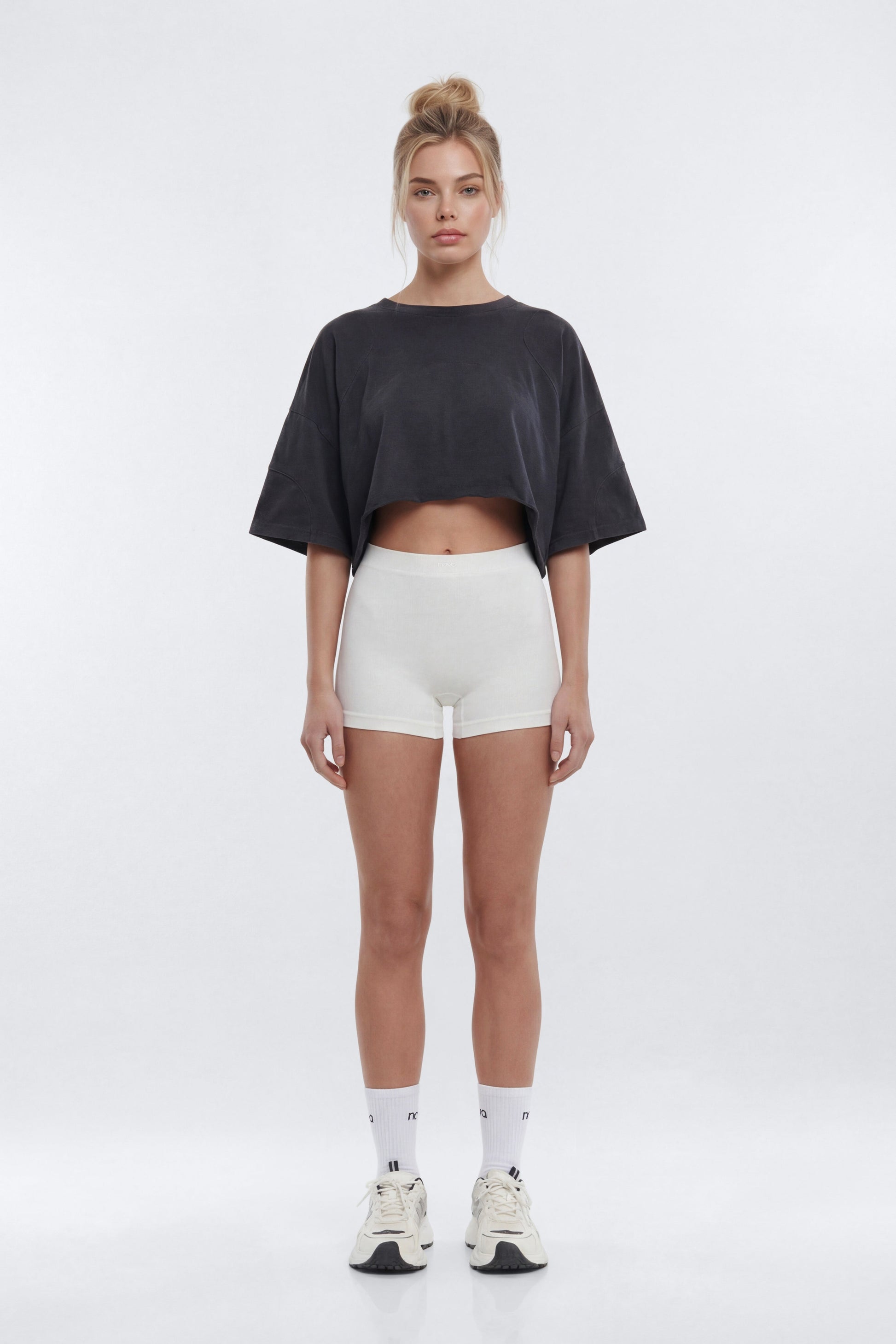 Cotton Jersey Oversized Stitched Short Sleeve Top - Charcoal Fashion Nova