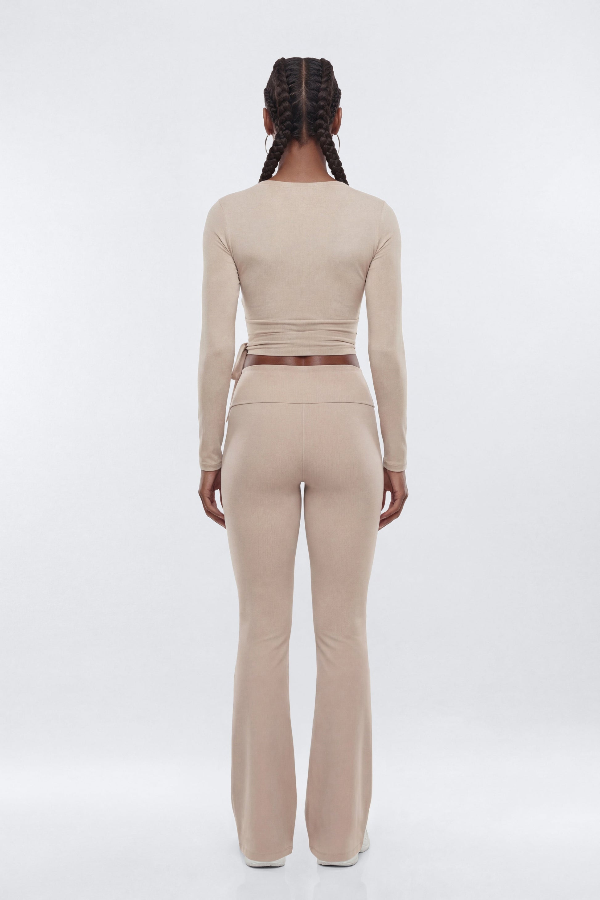 Soft Jersey Surplice Wrap Top - Stone Fashion Nova