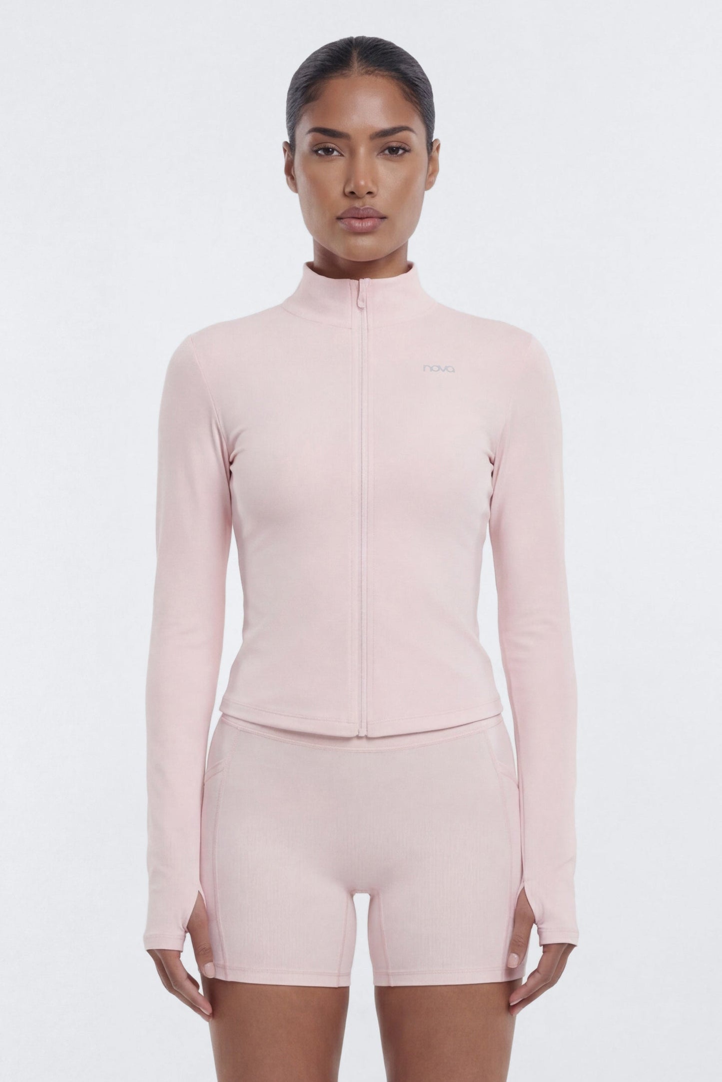 CloudForm™ Long Sleeve Full Zip Jacket - Pink Fashion Nova