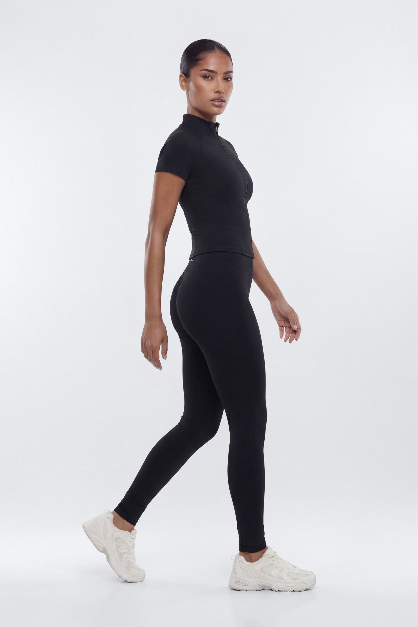 CloudForm™ Short Sleeve Full Zip Jacket - Black Fashion Nova