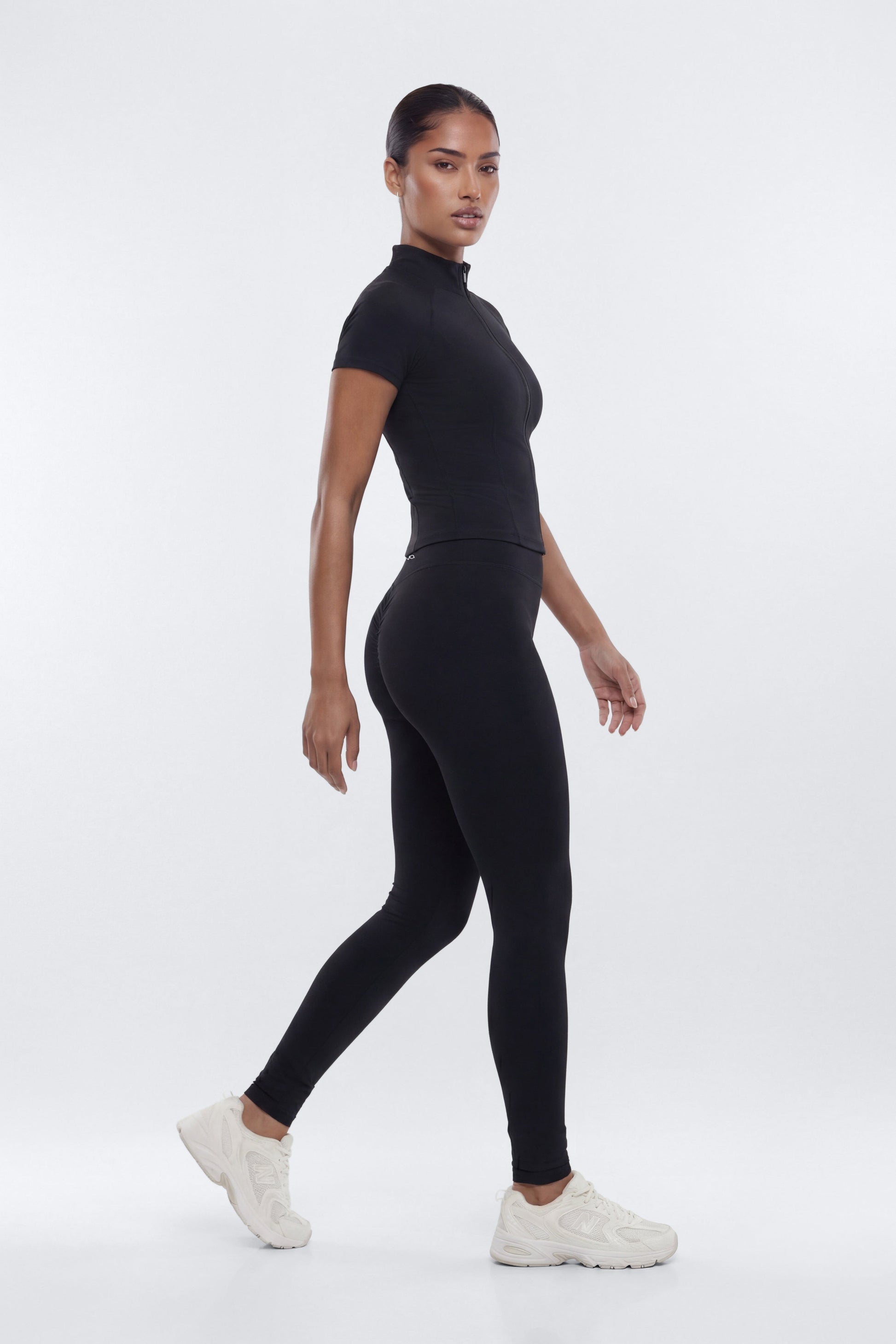 CloudForm™ Short Sleeve Full Zip Jacket - Black Fashion Nova