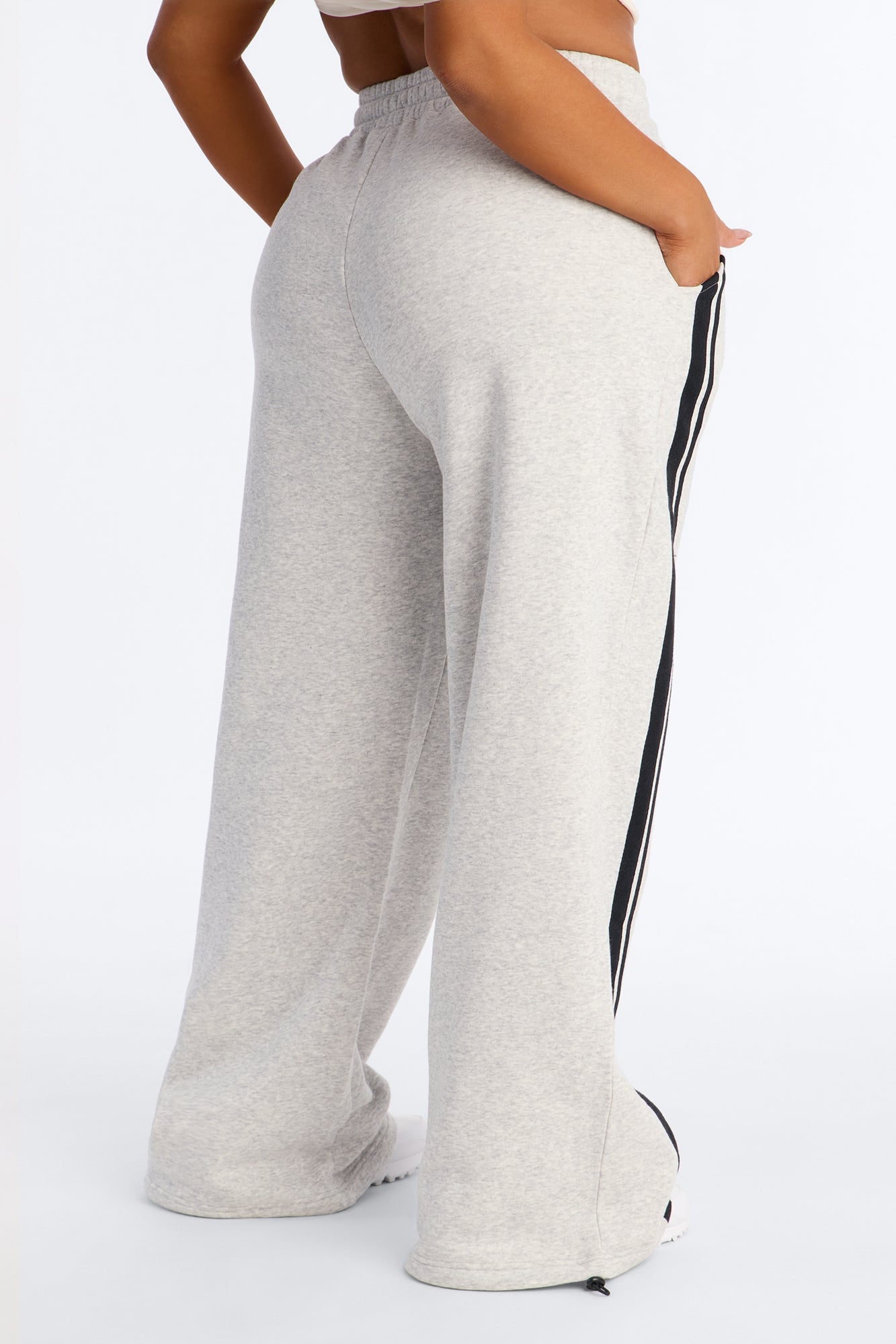 Jorden Fleece Wide Leg Lounge Pant - Heather Grey