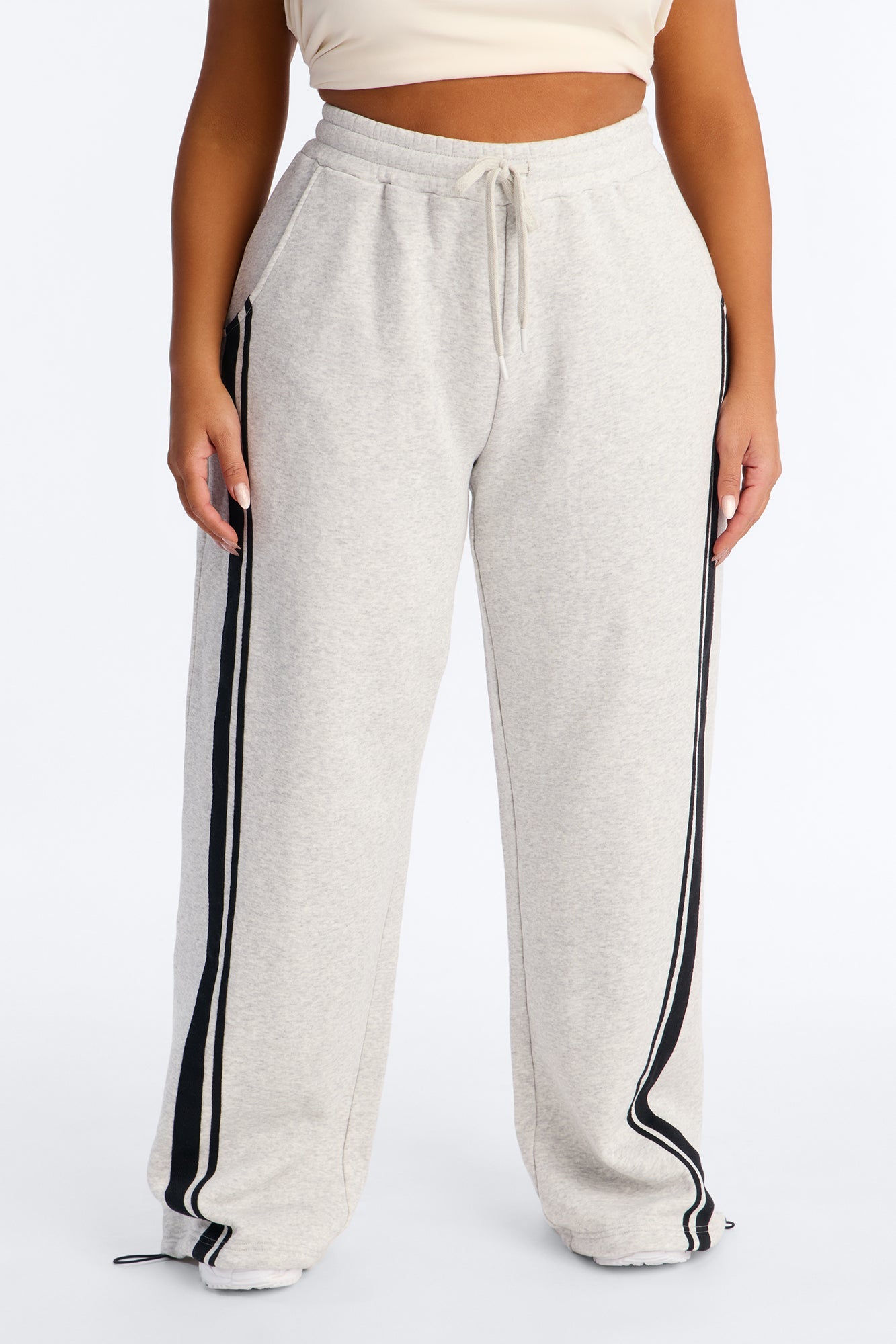 Jorden Fleece Wide Leg Lounge Pant - Heather Grey