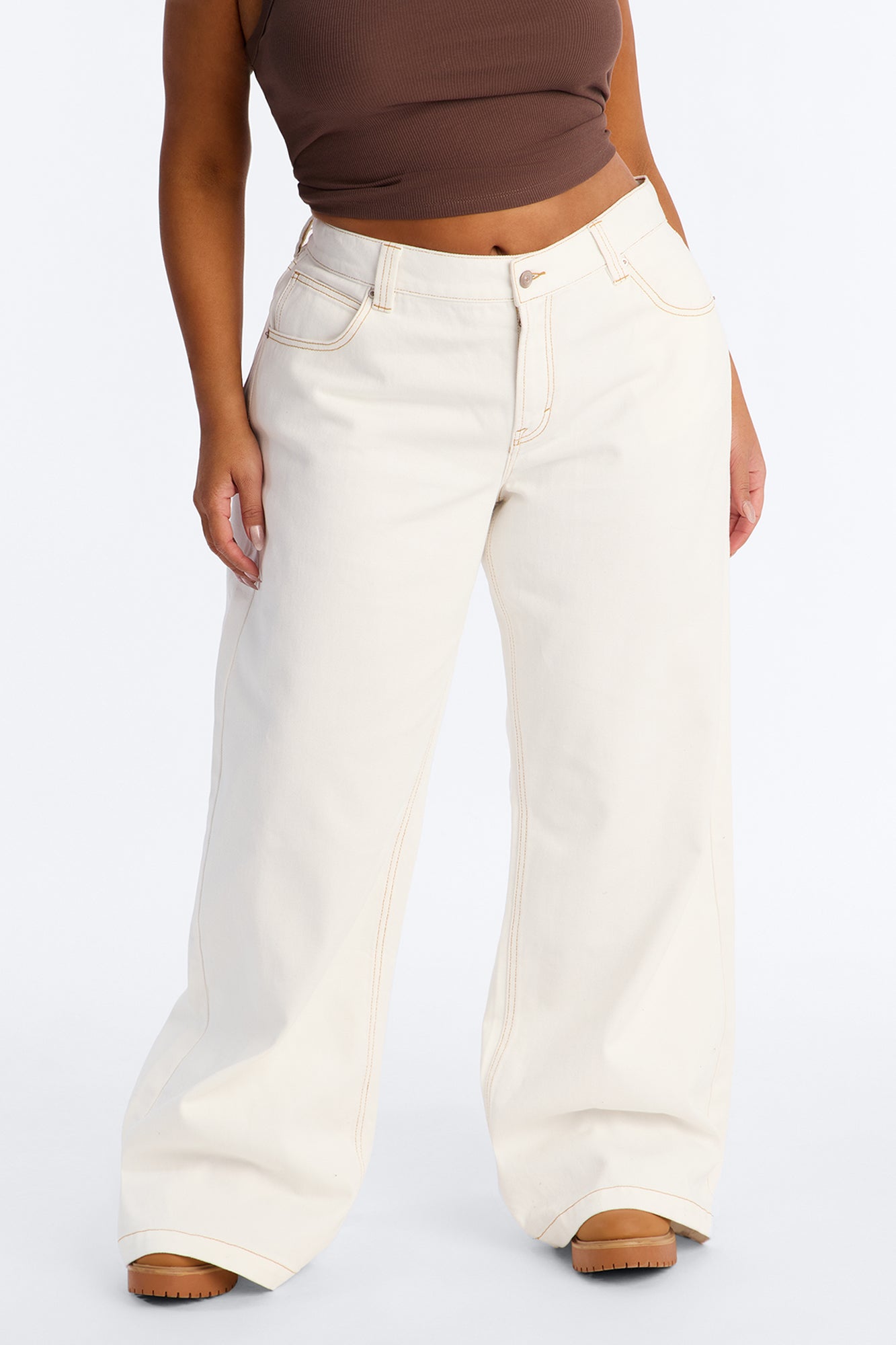 After Hours Low Rise Baggy Jeans - White