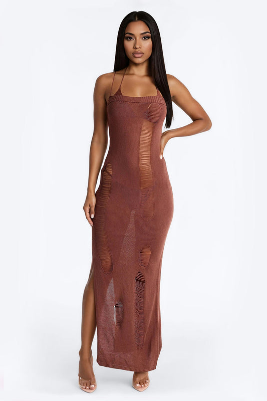 Penny Crochet Swim Cover Up Maxi Dress - Chocolate Fashion Nova