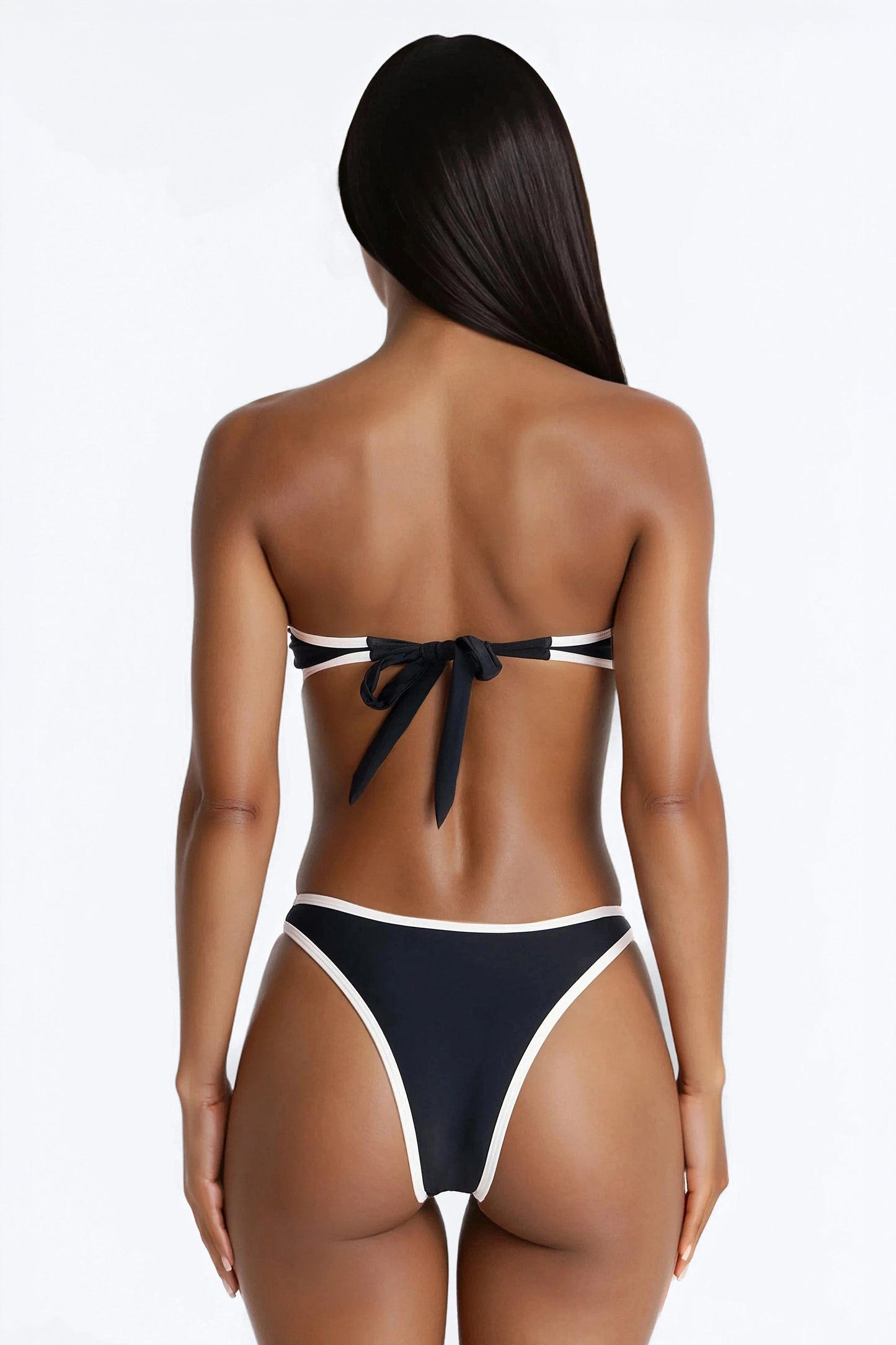 Harper Hardware Contrast Trim 2 Piece Bikini - Black/White Fashion Nova
