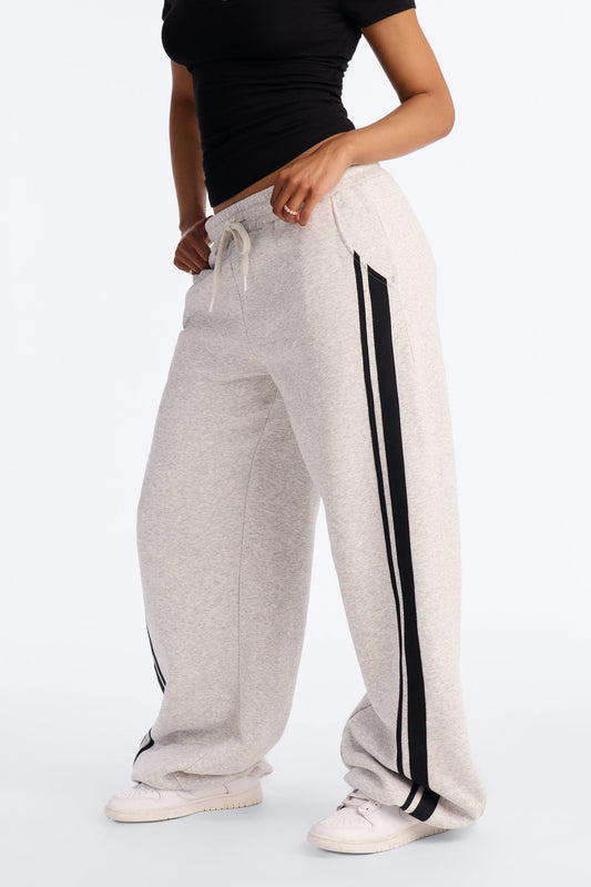 Jorden Fleece Wide Leg Lounge Pant - Heather Grey