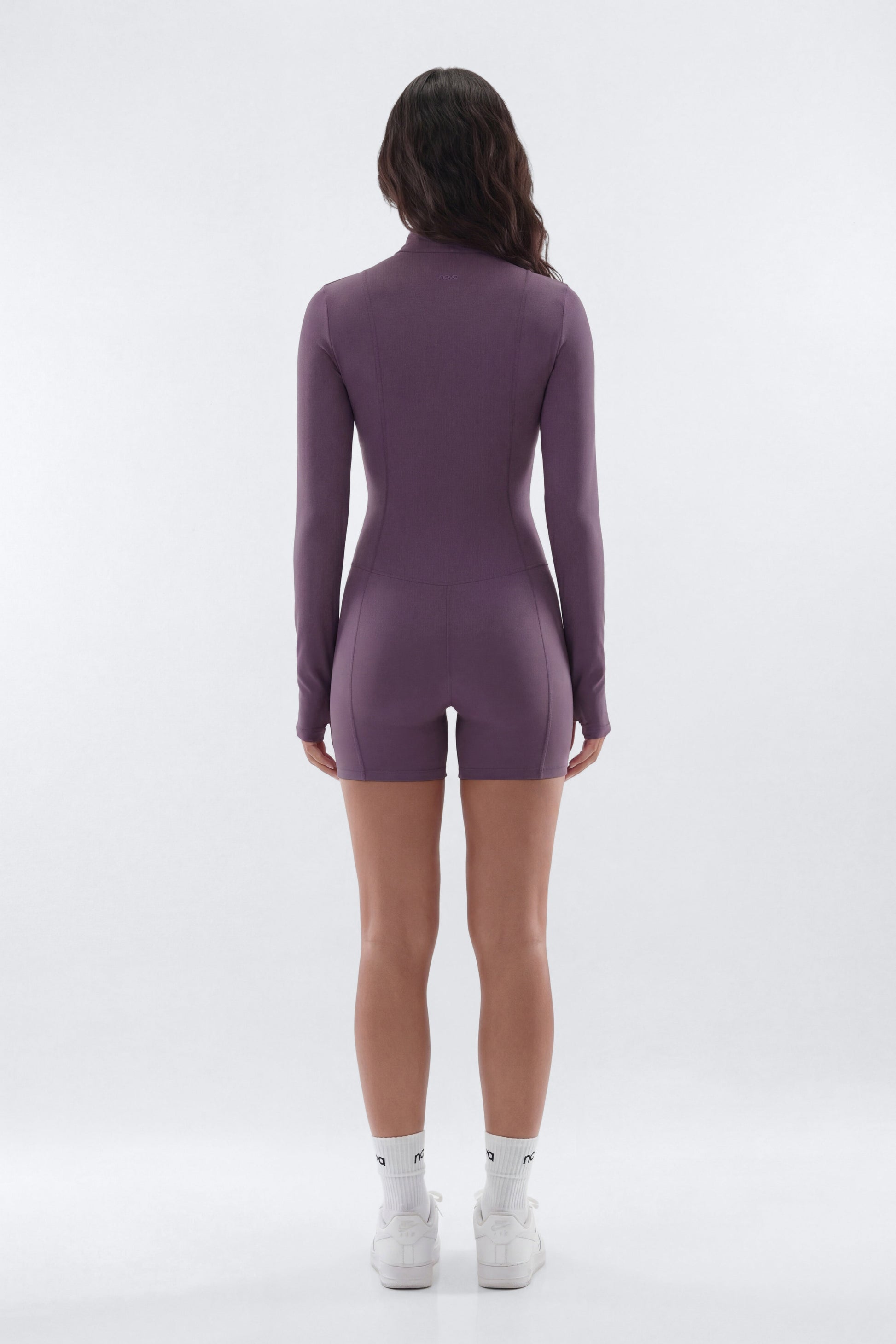 CloudForm™ 5″ Long Sleeve Active Romper - Iris Fashion Nova