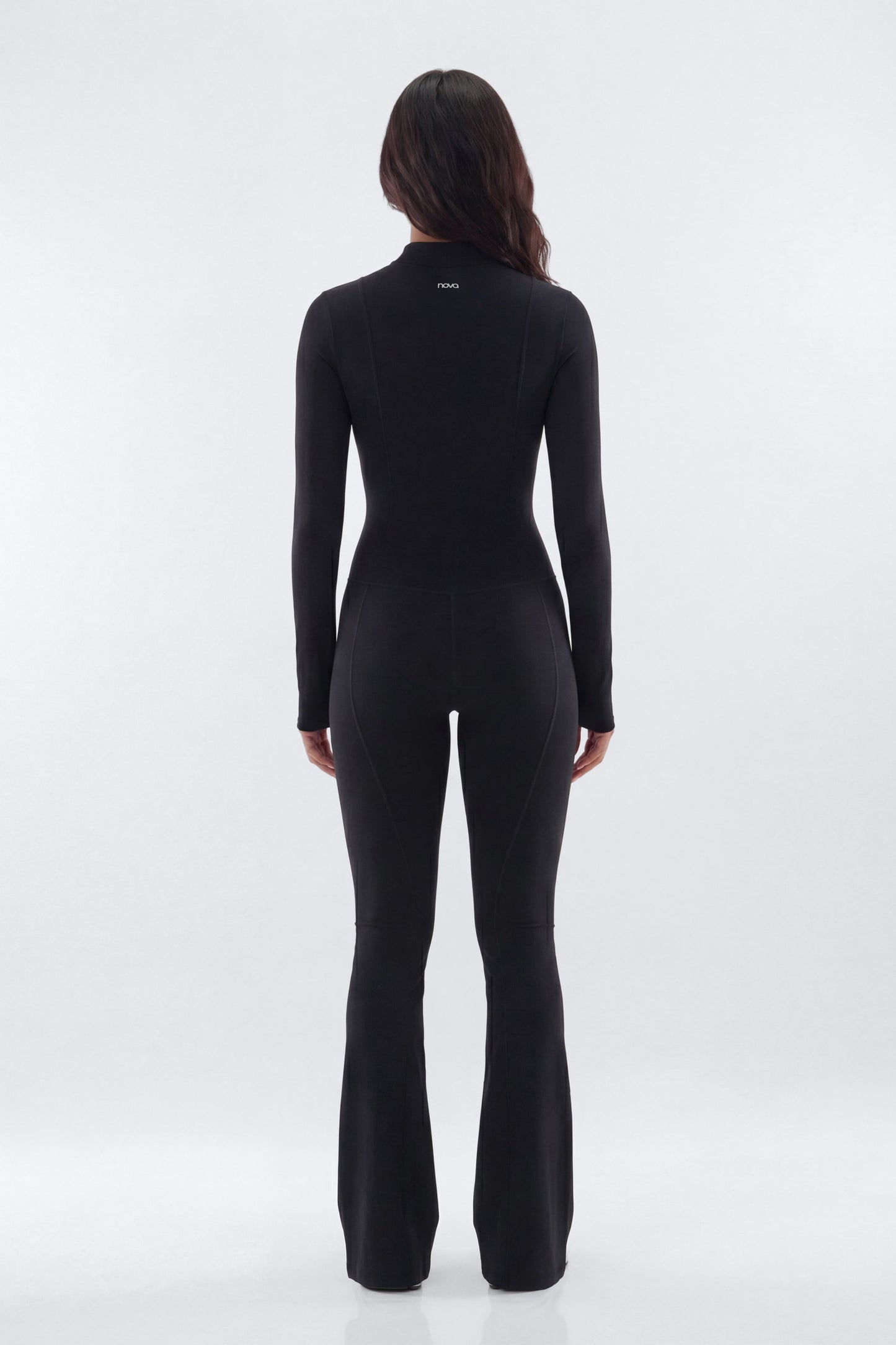 CloudForm™ 32″ Long Sleeve Flare Jumpsuit - Black Fashion Nova